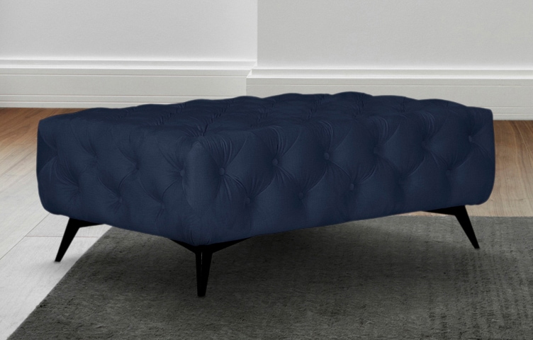 Leonique Polsterhocker »Amaury«, Chesterfield-Optik, Breite 120cm, Fussfarbe wählbar