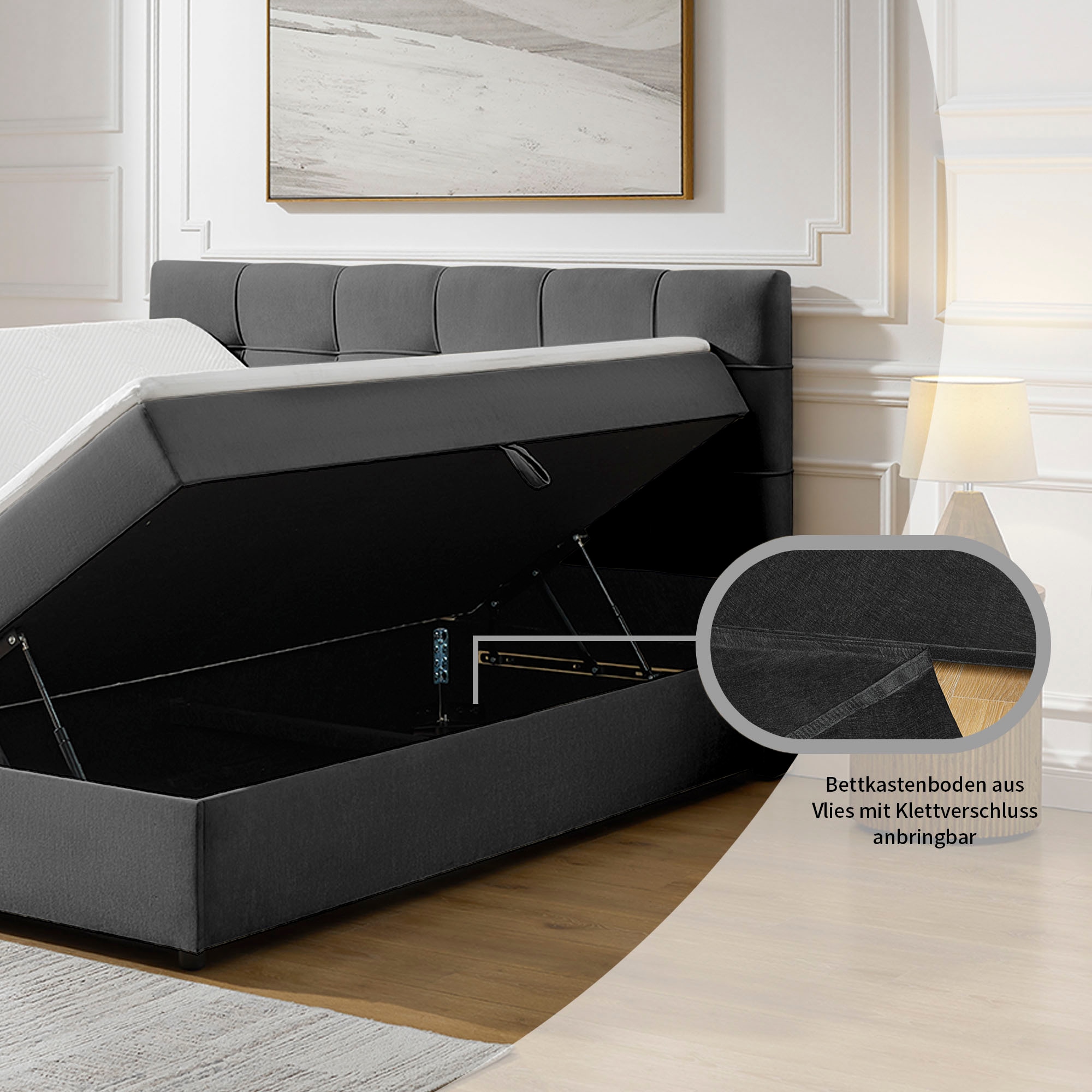 GOODproduct Boxbett »Tommes inkl. Bettkasten und Topper, Liegefläche 180x200cm« erhältlich in der Grösse 180x200 cm, inkl. Aufbauvideo