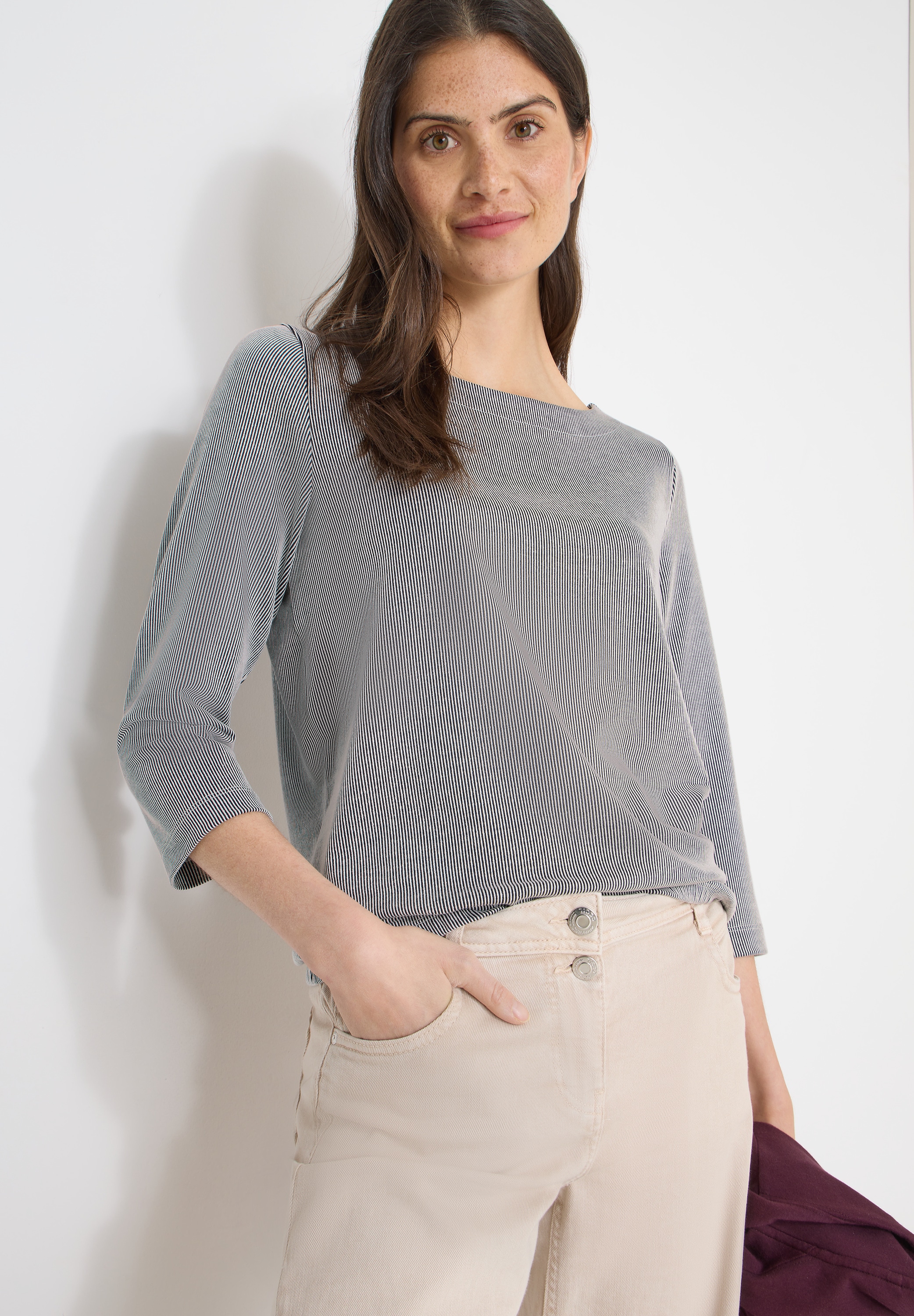 Cecil T-shirt à manches 3/4 avec motif à rayures