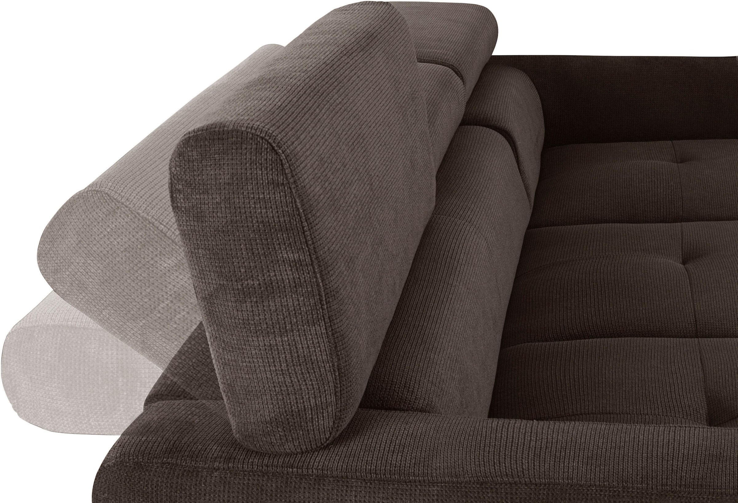 COTTA Canapé d'angle »Sammy L-Form« mit Kopfteilverstellung, wahlweise mit Bettfunktion & Bettkasten