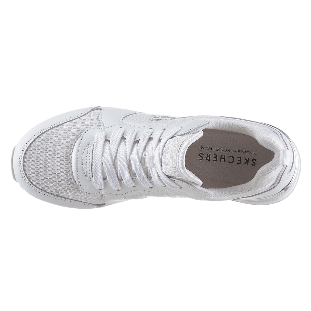 Skechers Sneaker »Goldfarben´n Gurl«, mit Metallic-Details, Freizeitschuh, Halbschuh, Schnürschuh