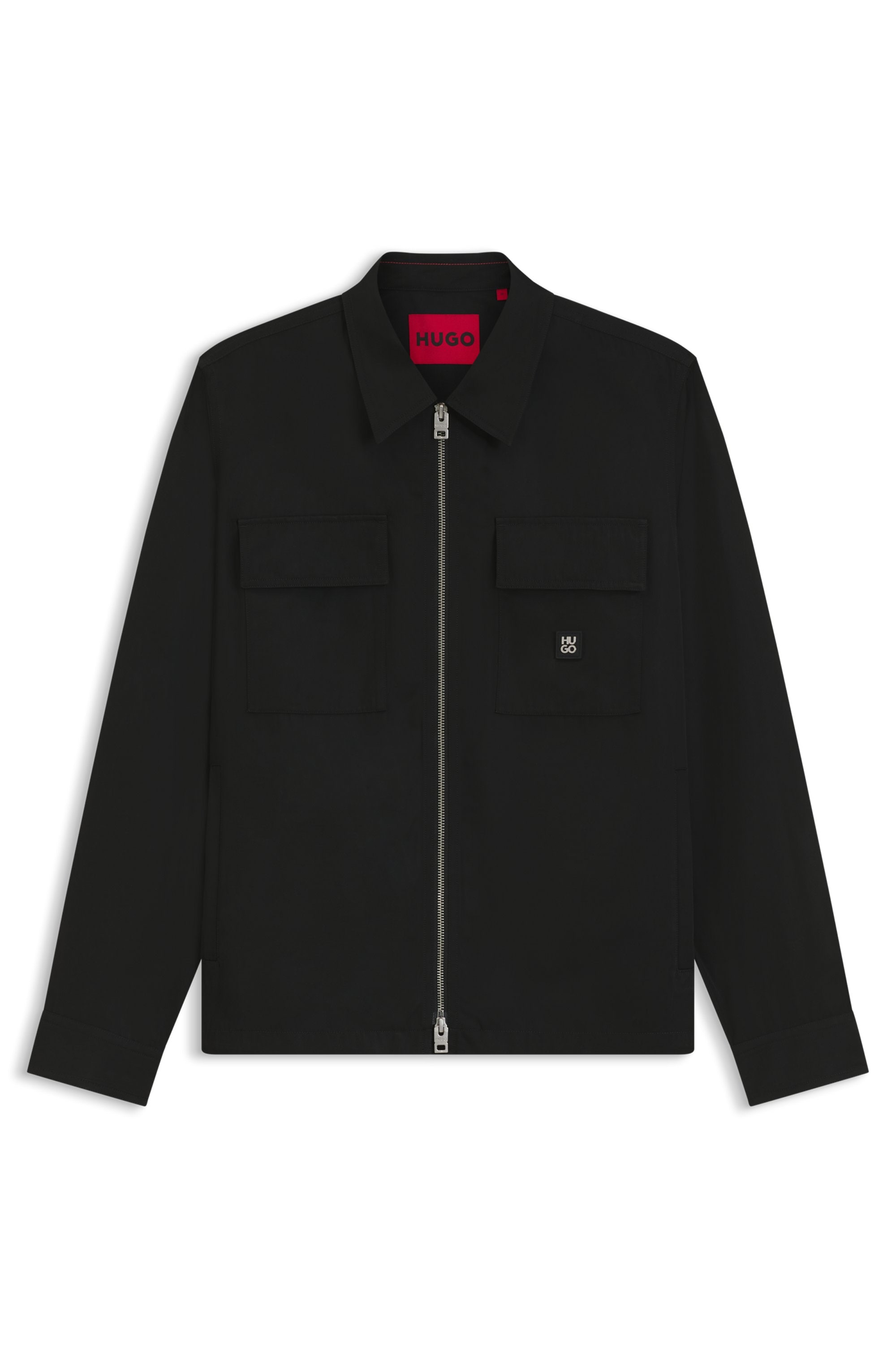 HUGO Chemise d'extérieur »Elack« coupe oversize, plus court, déperlant, fermeture éclair bidirectionnelle