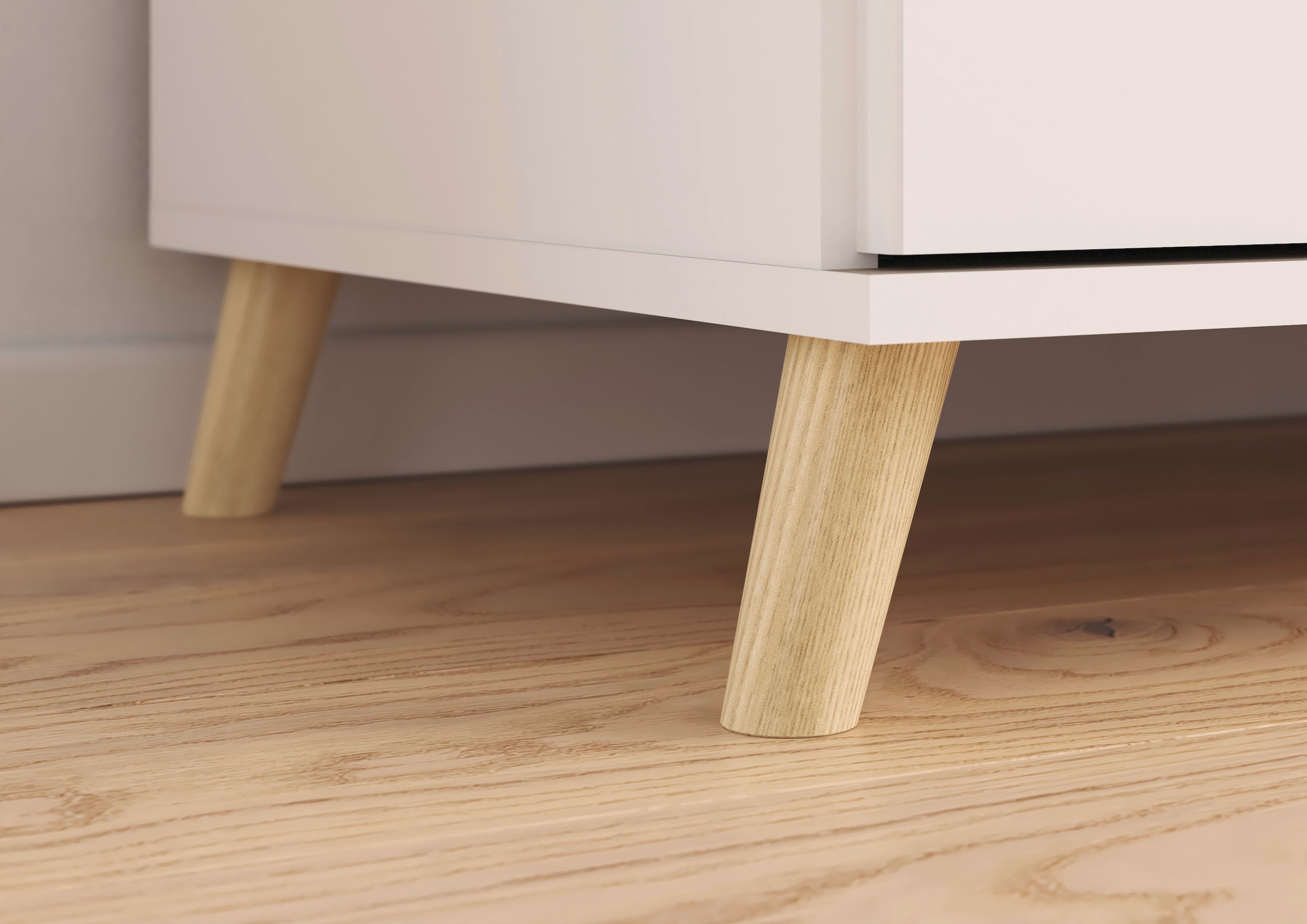 rauch Kleiderschrank »Ottos Choice Skandi Kinderzimmer Bestseller Schlafzimmerschrank FALUN« Breite 92/137/182, Höhe 203 cm,  im modernen Skandi-Look, Füsse/Griffe Eiche massiv MADE IN GERMANY