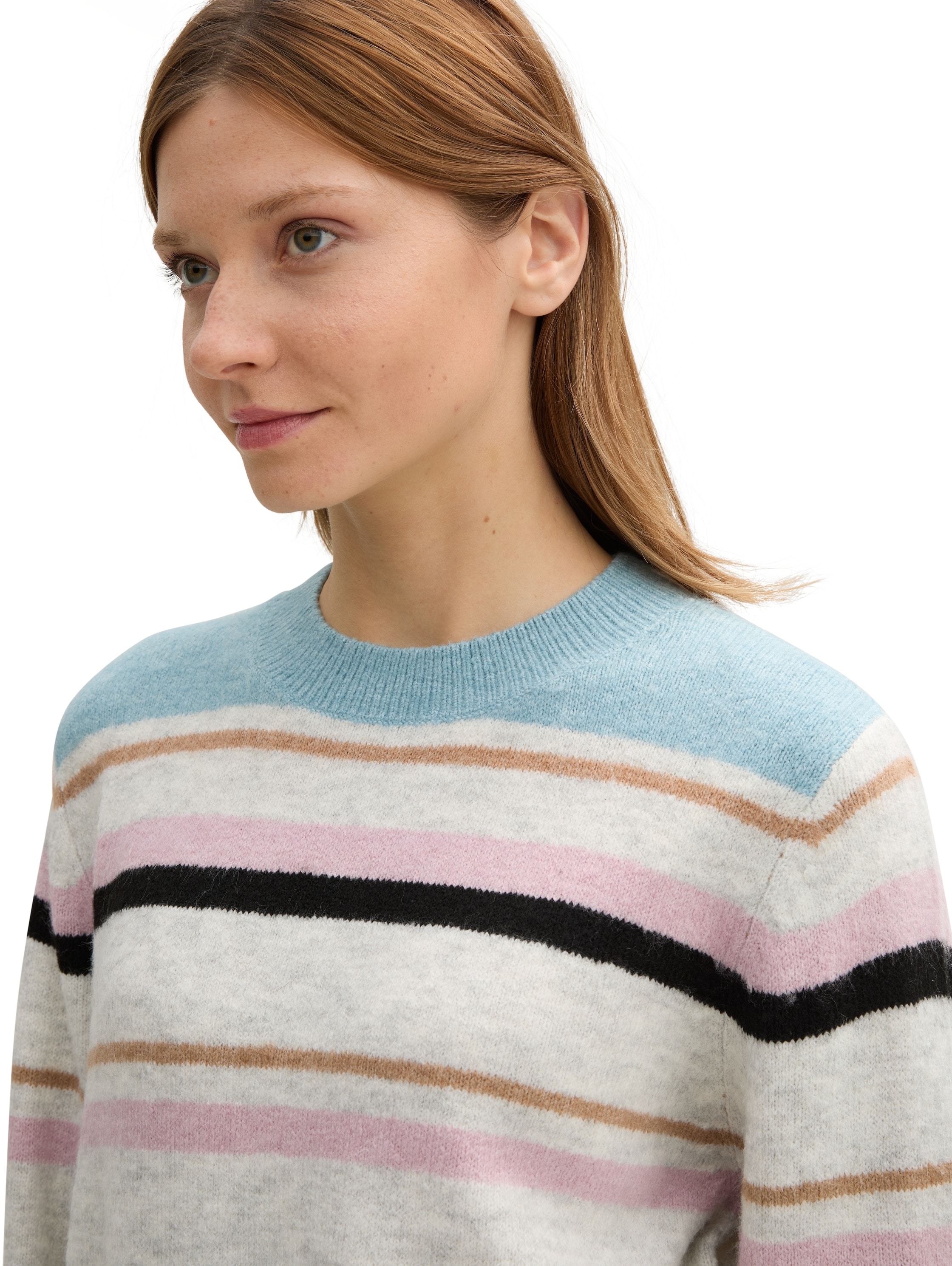 TOM TAILOR Denim Strickpullover, mit Streifenmuster