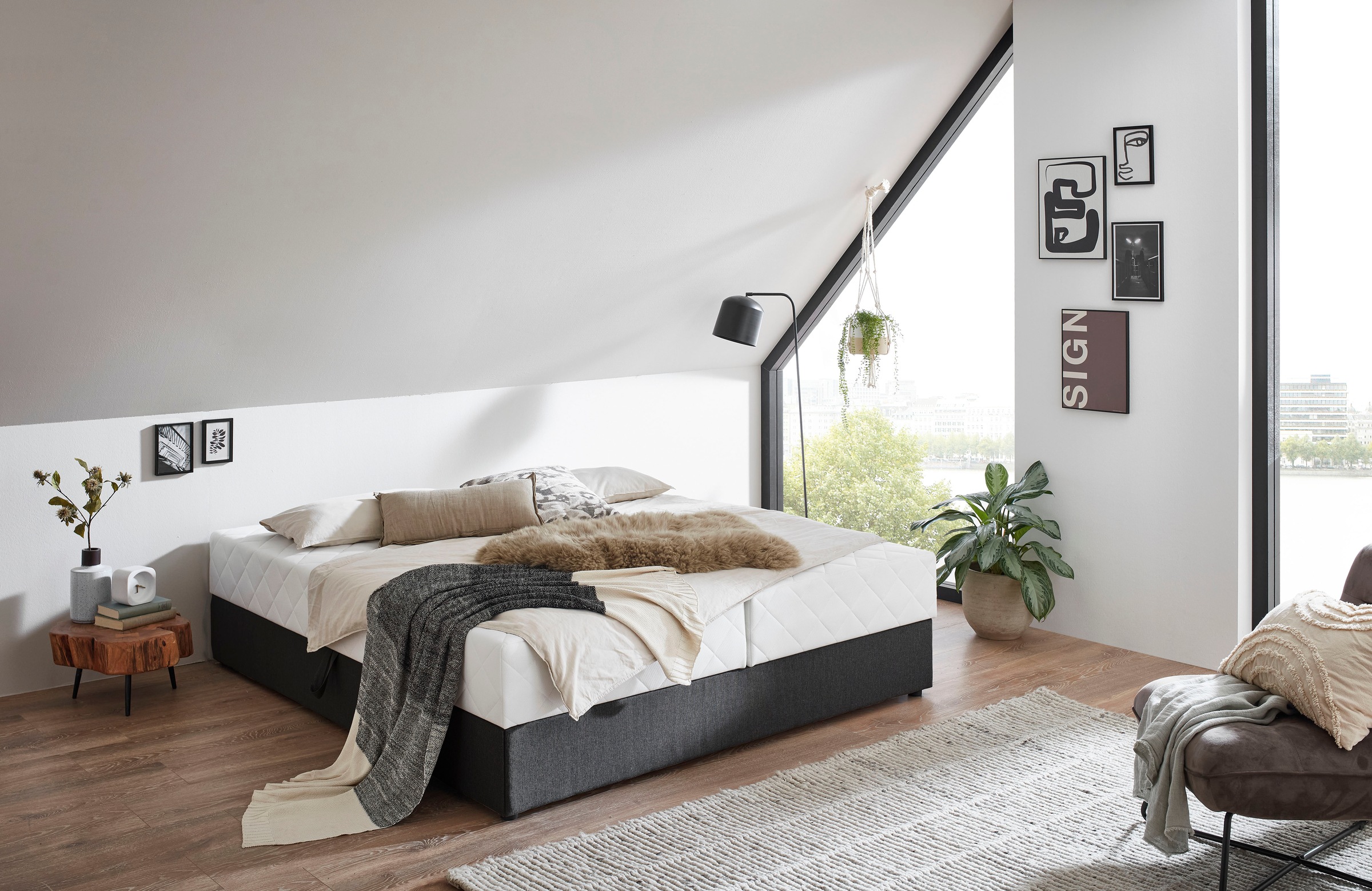 ATLANTIC home collection Boxbett »BELINA«, mit Taschenfederkernmatratze und geräumigem Bettkasten