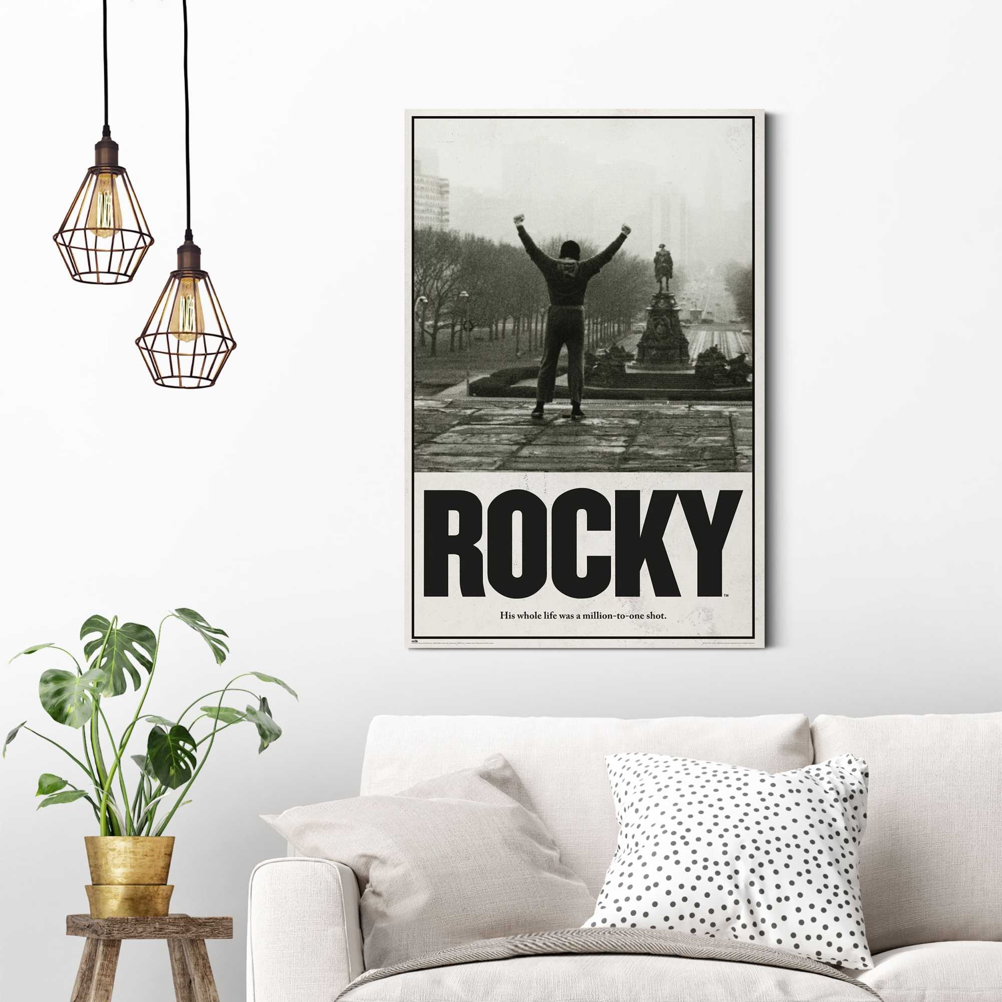 Reinders! Deco-Panel »Rocky - Rocky Balboa«, Teenager Zimmer - Schwarz-Weiss - MDF - Film und Fernsehen - 60x90 cm