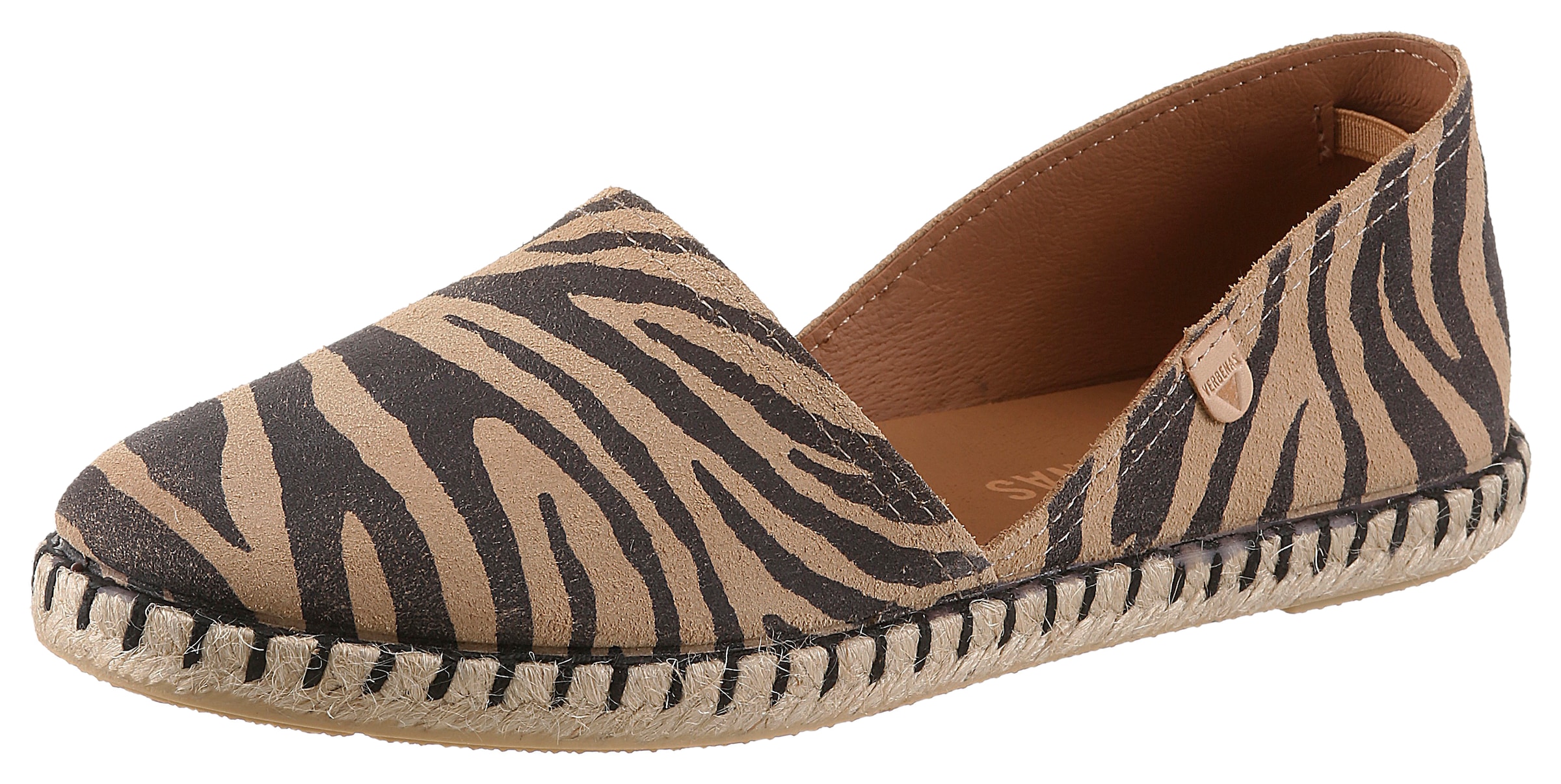 Image of VERBENAS Espadrille Slipper, Sommerschuh, Urlaubsschuh, Flat im Zebra-Look