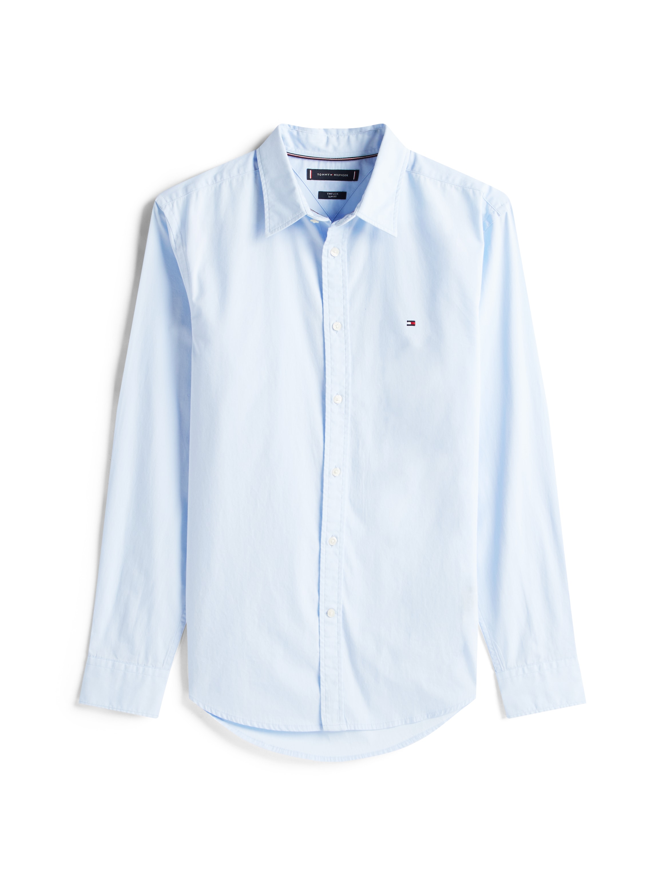 Tommy Hilfiger Langarmhemd »FLEX POPLIN SHIRT«, Slim Fit, Kentkragen, Baumwollqualität