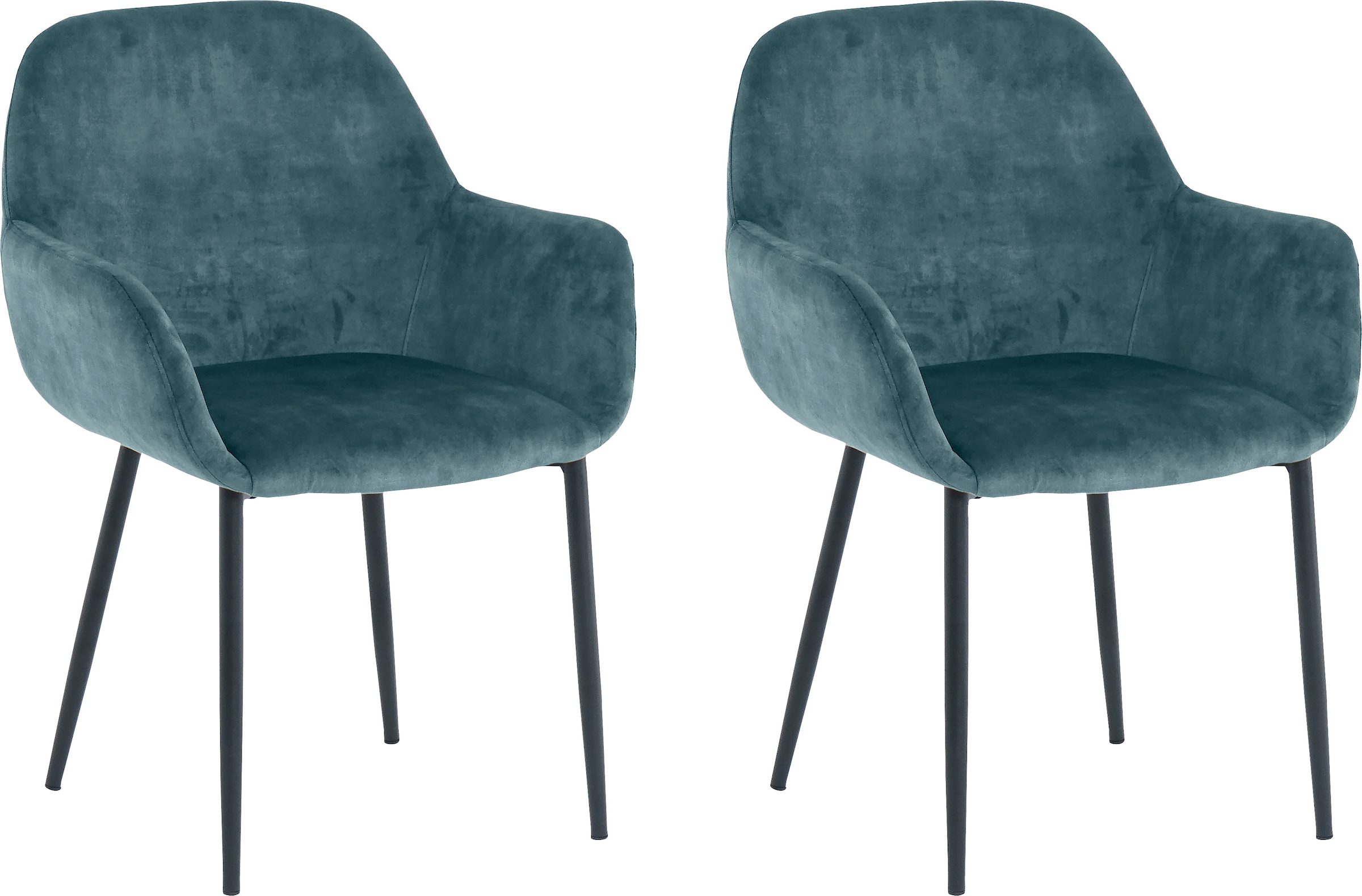 SIT Chaise avec accoudoirs (Ensemble) 2 cuisrevêtement glamour aspect velours