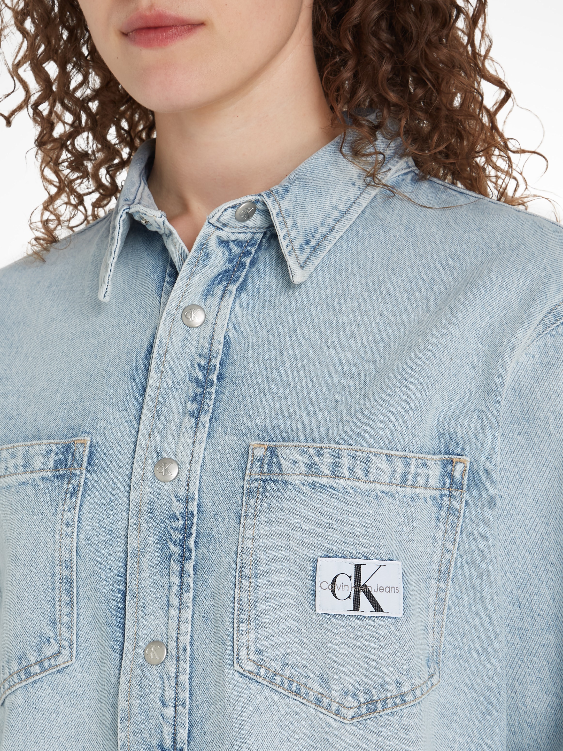 Calvin Klein Jeans Jeanshemd »DAD DENIM SHIRT«, mit Logopatch
