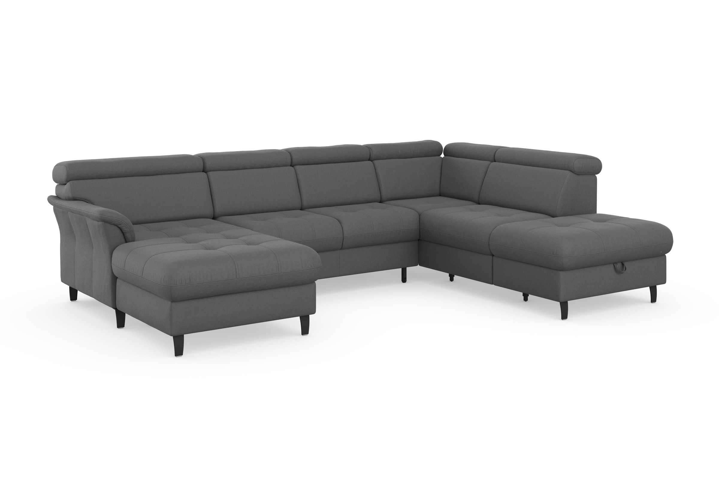 sit&more Wohnlandschaft »Marano U-Form«, inklusive Kopfteilverstellung, wahlweise mit Bettfunktion, Bettkasten