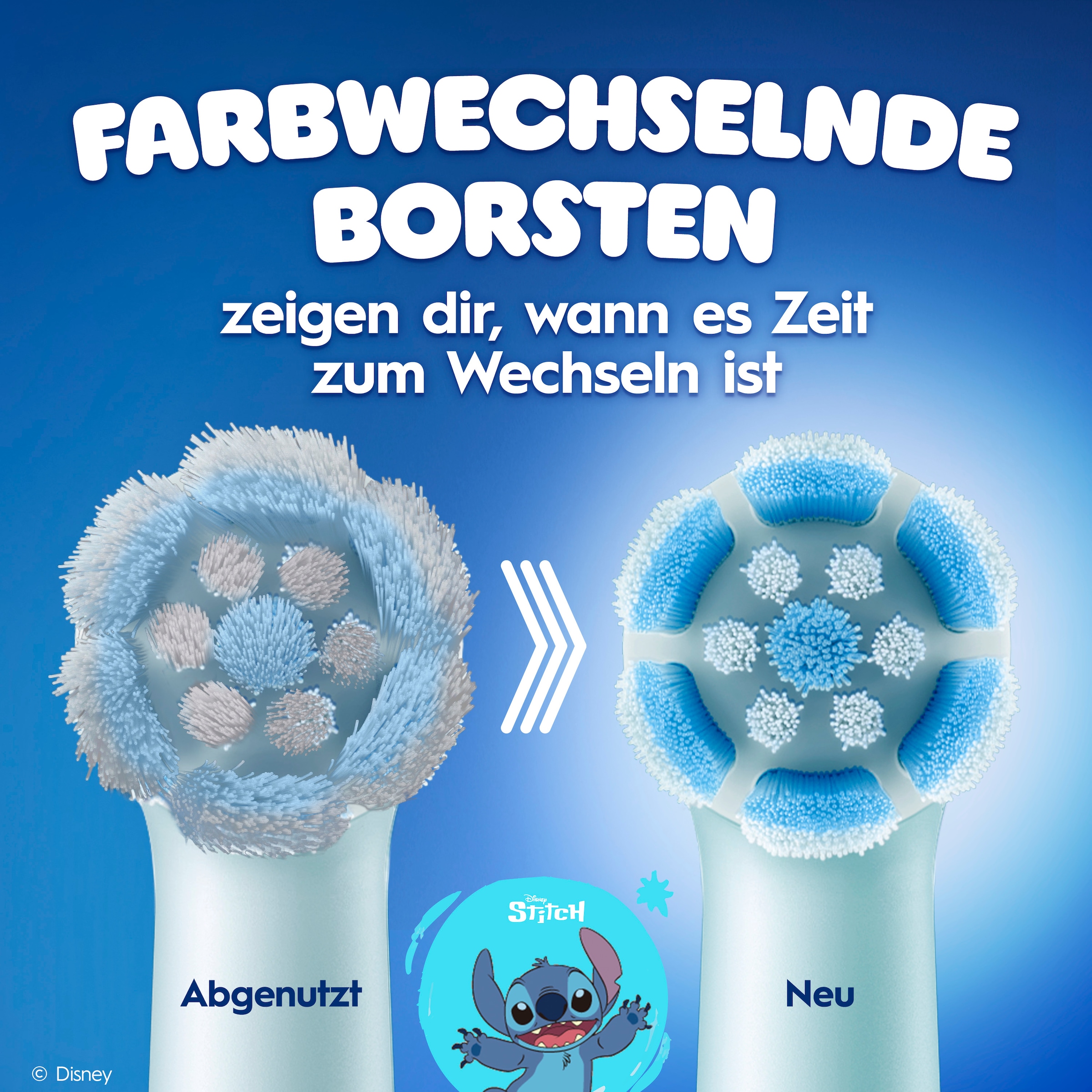 Oral-B Aufsteckbürsten »iO Kids 6+ Disney Stitch« Sanft zu wackeligen Zähnen & Zahnfleisch, ab 6 Jahren