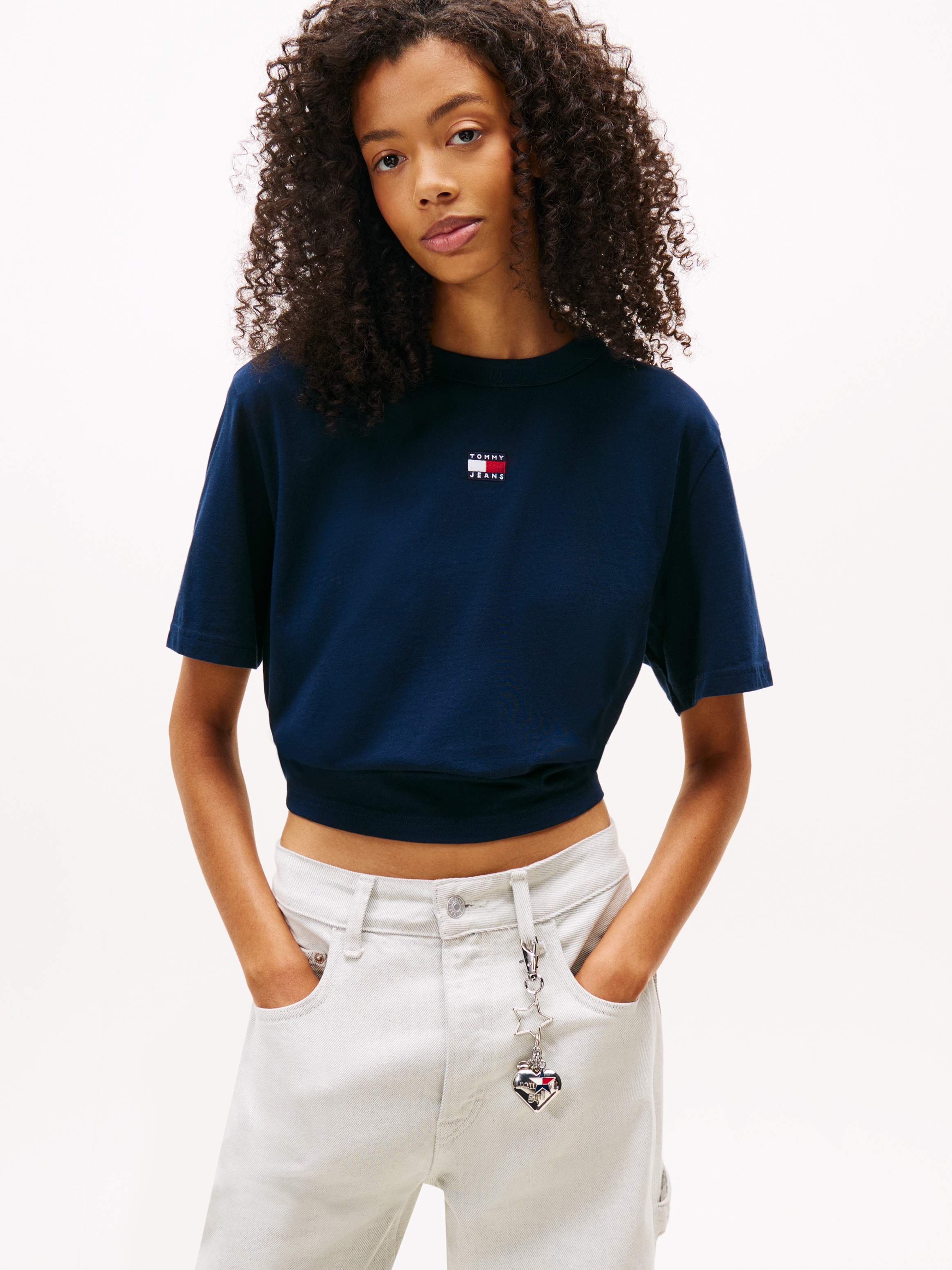 Image of Tommy Jeans Kurzarmshirt "TJW BXY BADGE TEE EXT" im Boxy Fit