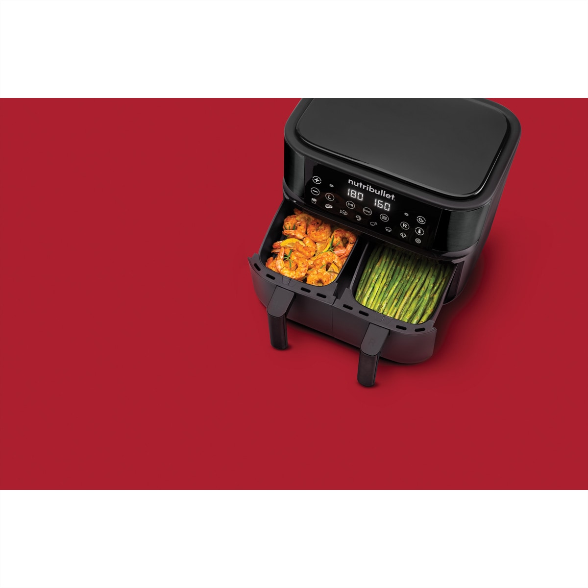 nutribullet Fritteuse »Nutribullet Twin Drawer Air Fryer, schwarz, 2300W, 8 Kochprogramme«