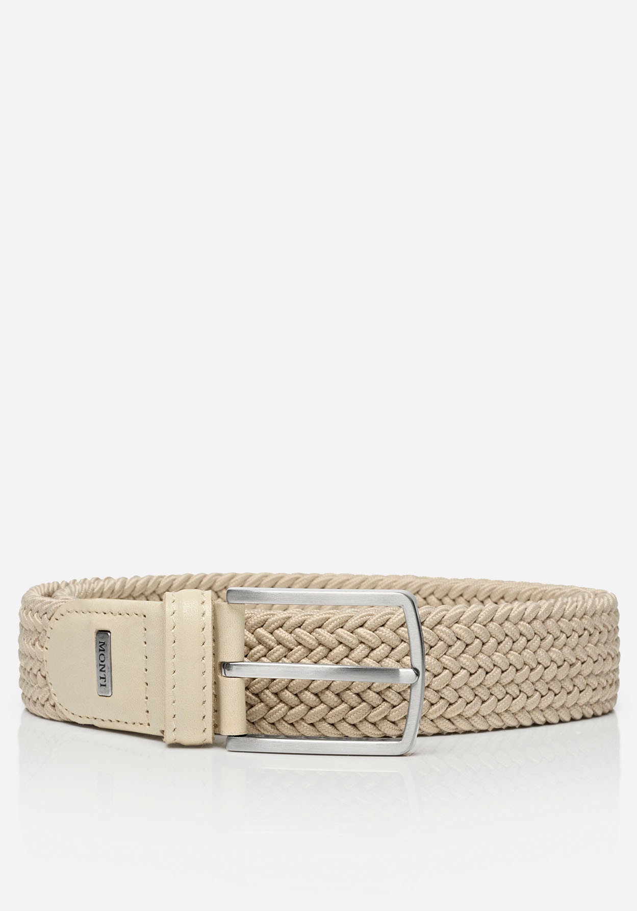 MONTI Flechtgürtel "HAMBURG" 3,5 cm breit, Elastischer Flechtgürtel, Casual-Business-Sportiv