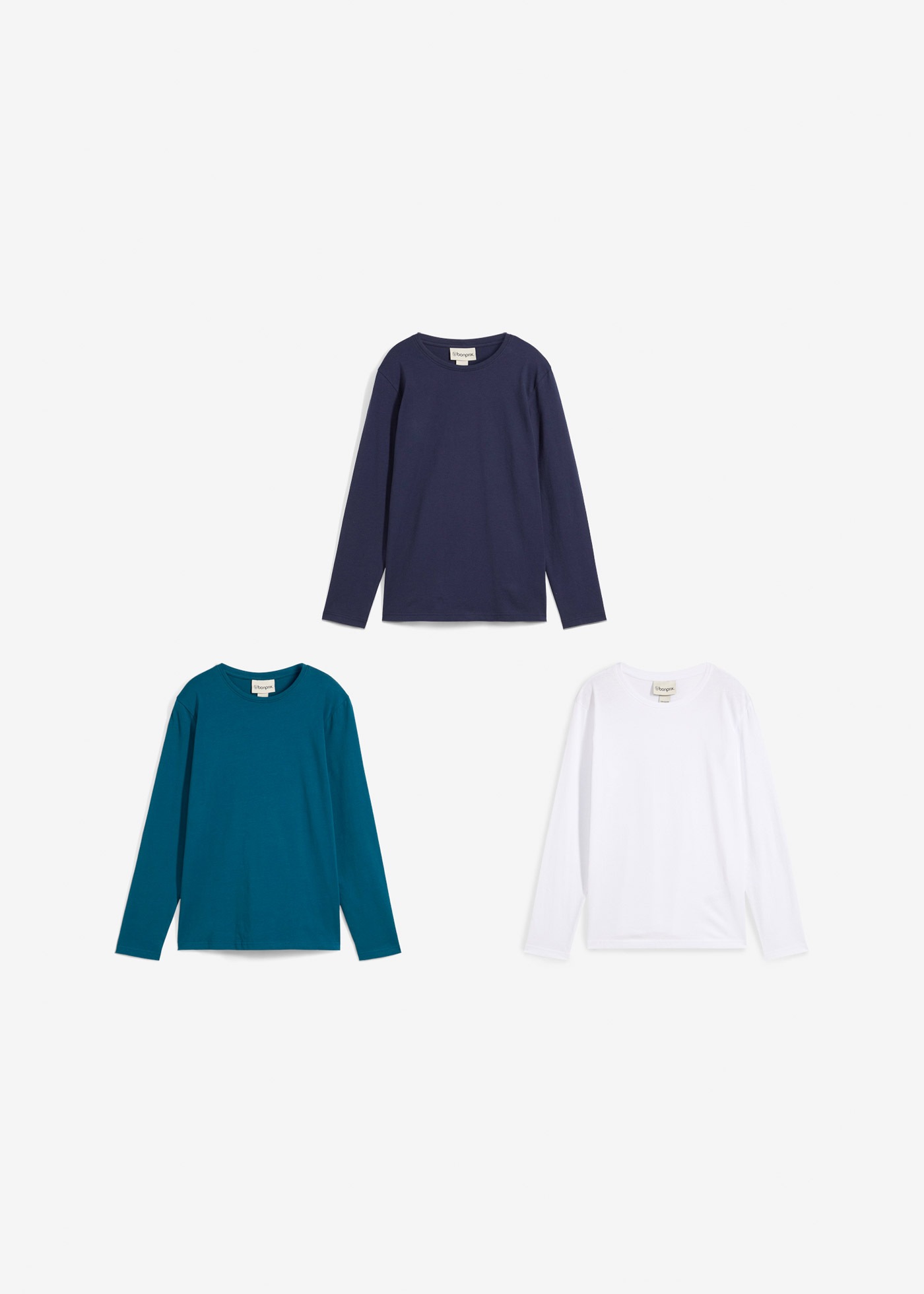 bonprix T-shirt à manches longues Packung, 3
