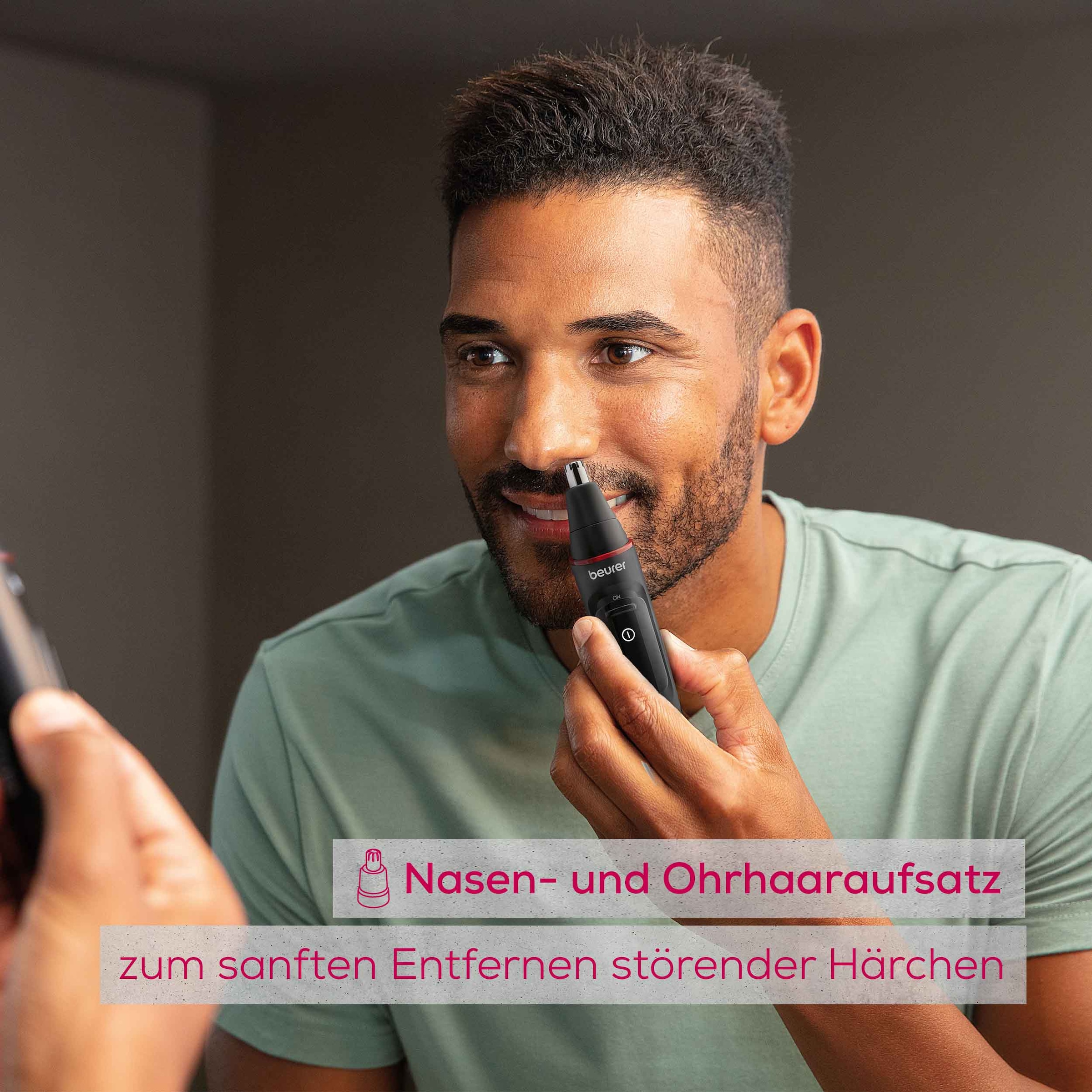 BEURER Tondeuse pour nez et oreilles »MN3X, Präzisionstrimmer für Augenbrauen, Nasen- sowie Ohrhaare« 3 Aufsätze Mit 2 Aufsätzen und extra Kammaufsatz mit 3 und 6 mm