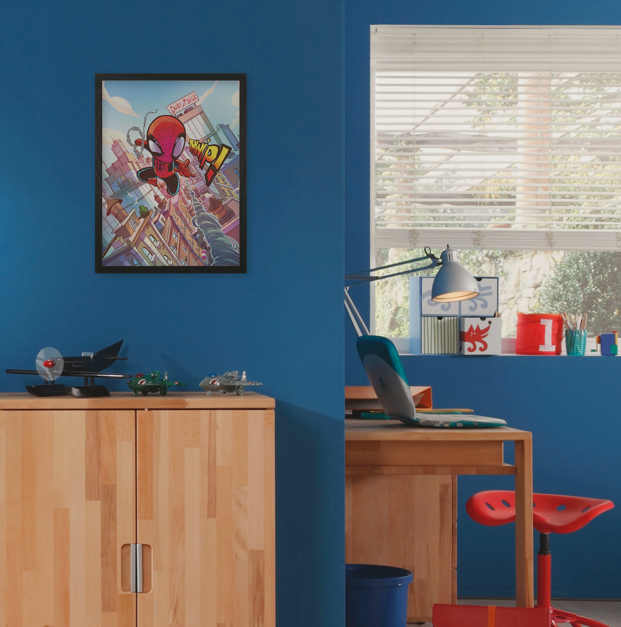 Image of Komar Wandbild "Marvel Spider-Man THWIP" Disney Set, 1 Stk. tlg. 30 x 40 cm (Breite x Höhe) - Kinderzimmer, Dekoration