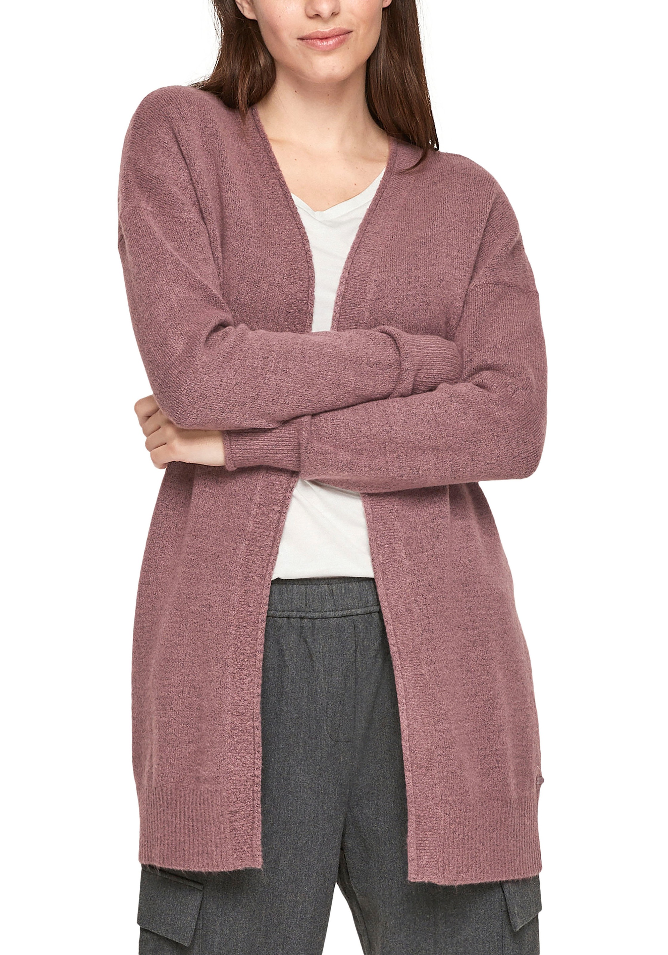 Image of Q/S by s.Oliver Longstrickjacke, ohne Verschluss und mit süsser Rollkante bei Ackermann Versand Schweiz