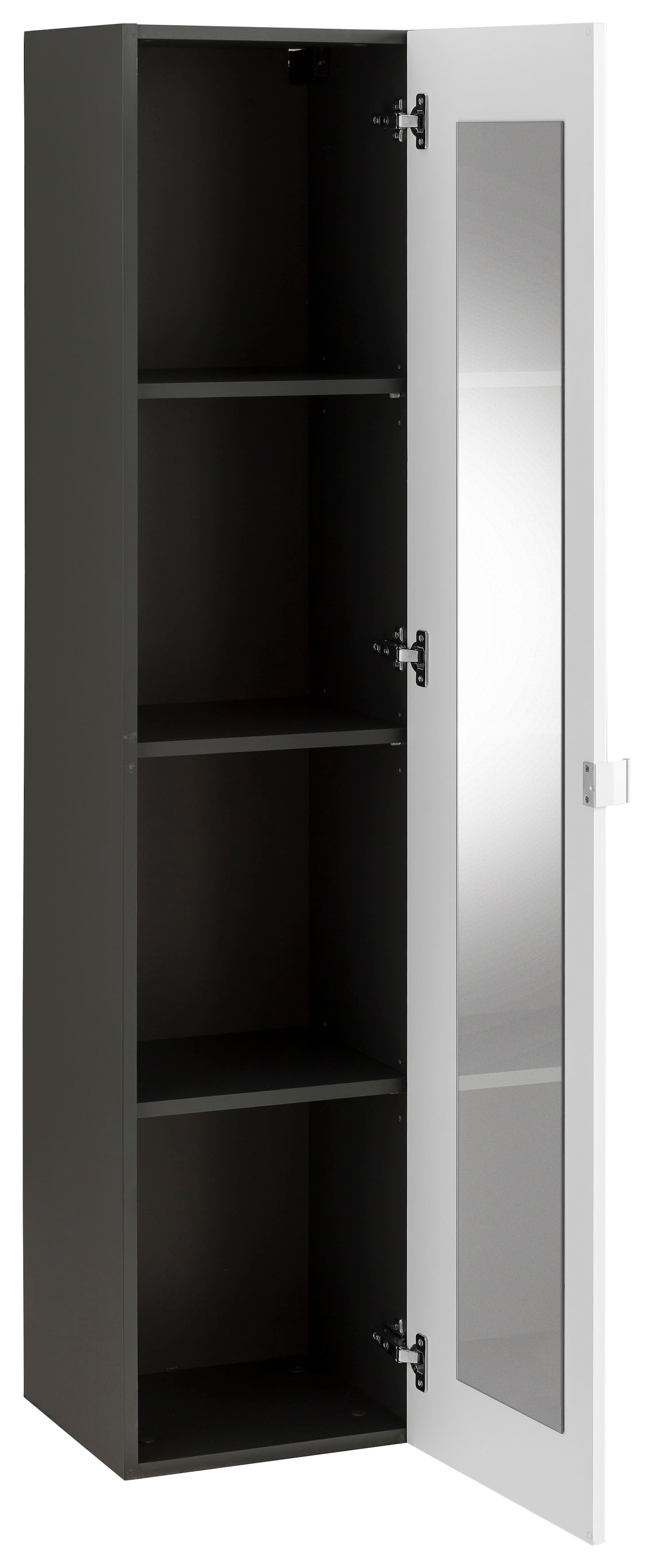 welltime Hochschrank »Bardolino« Badschrank mit innen verspiegelter Tür in Weiss Hochglanz