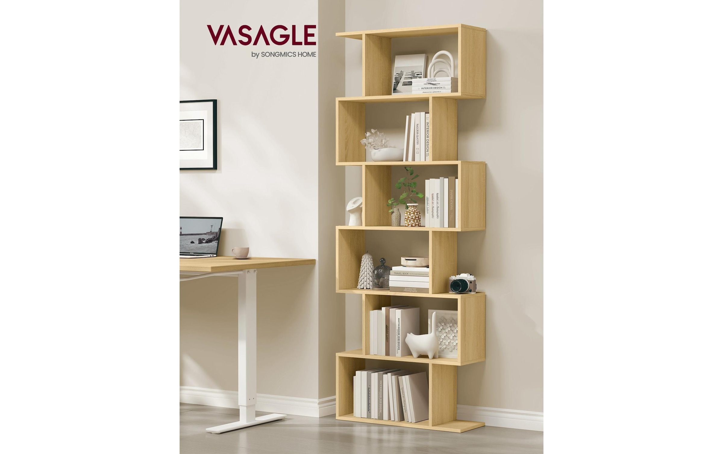 VASAGLE Bücherregal »Zick-Zack«