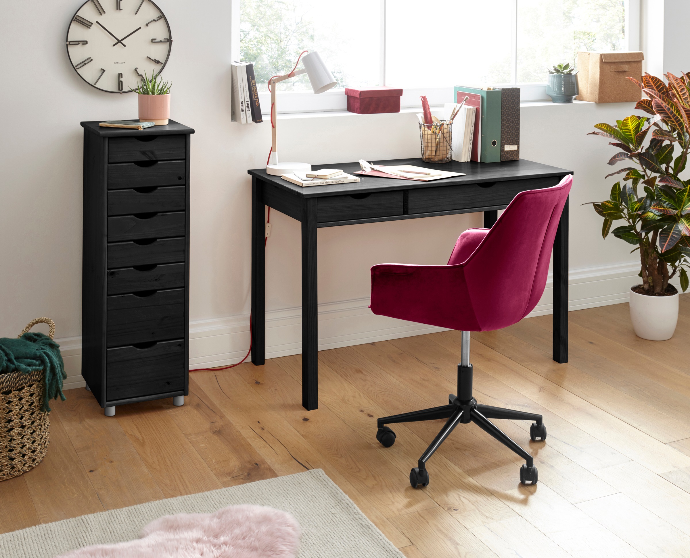 INOSIGN Kommode »Gava«, massives Kiefernholz, mit vielen Stauraummöglichkeiten, Breite 34 cm