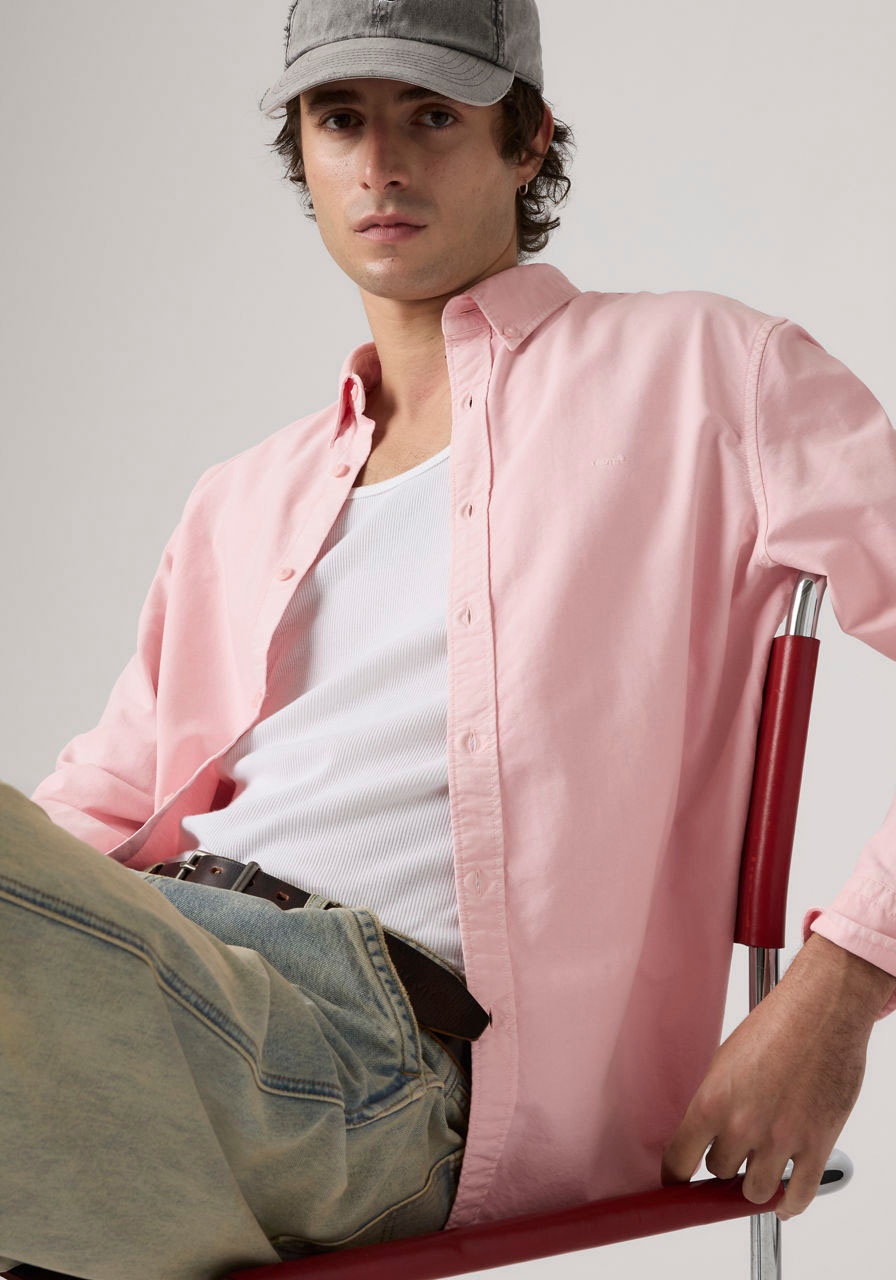 Levi's® Langarmhemd »AUTHENTIC BUTTON DOWN« mit Ton-in-Ton Logostickerei auf der Brust
