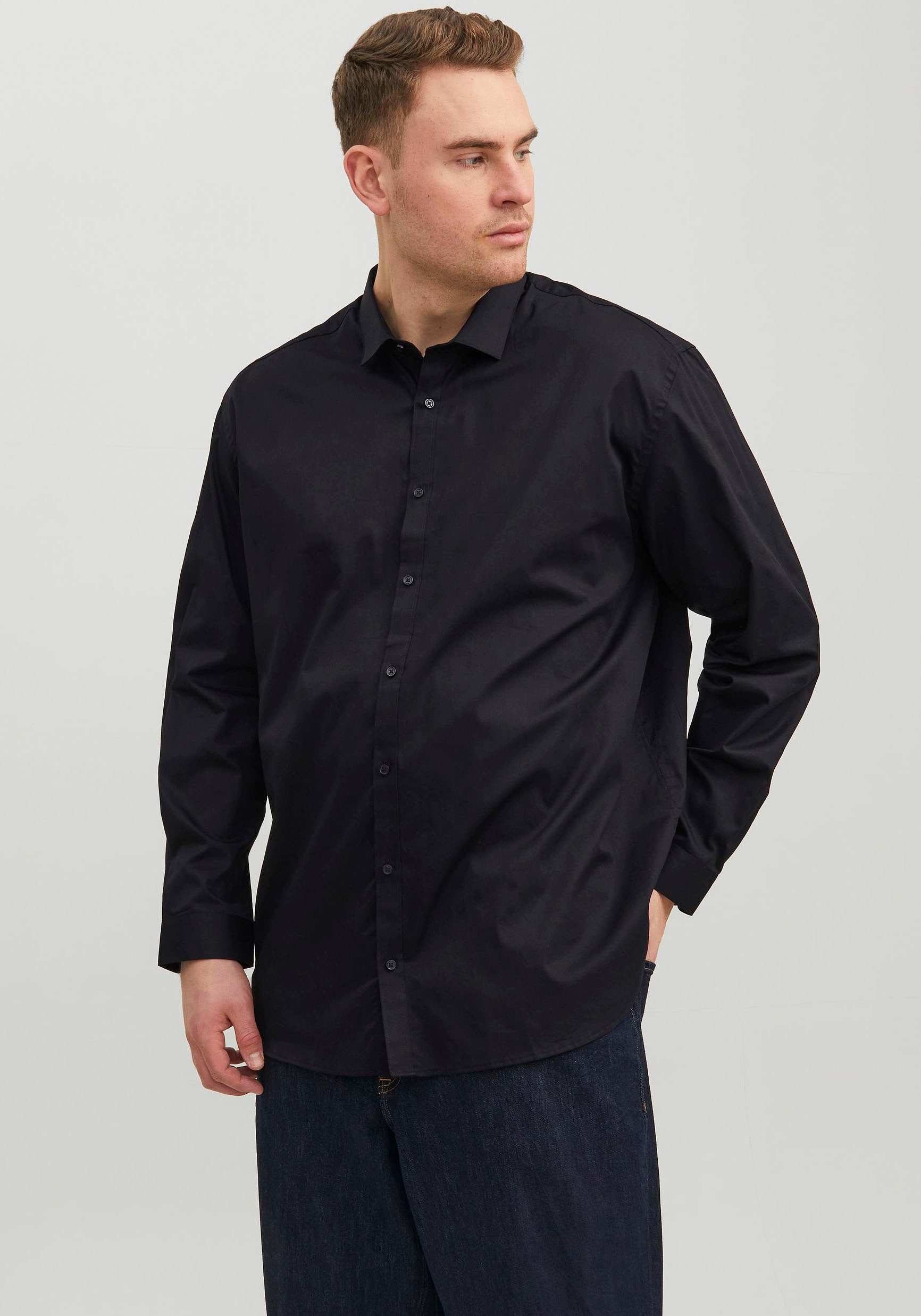 Image of Jack & Jones PlusSize Langarmhemd "JPRBLACARDIFF SHIRT"