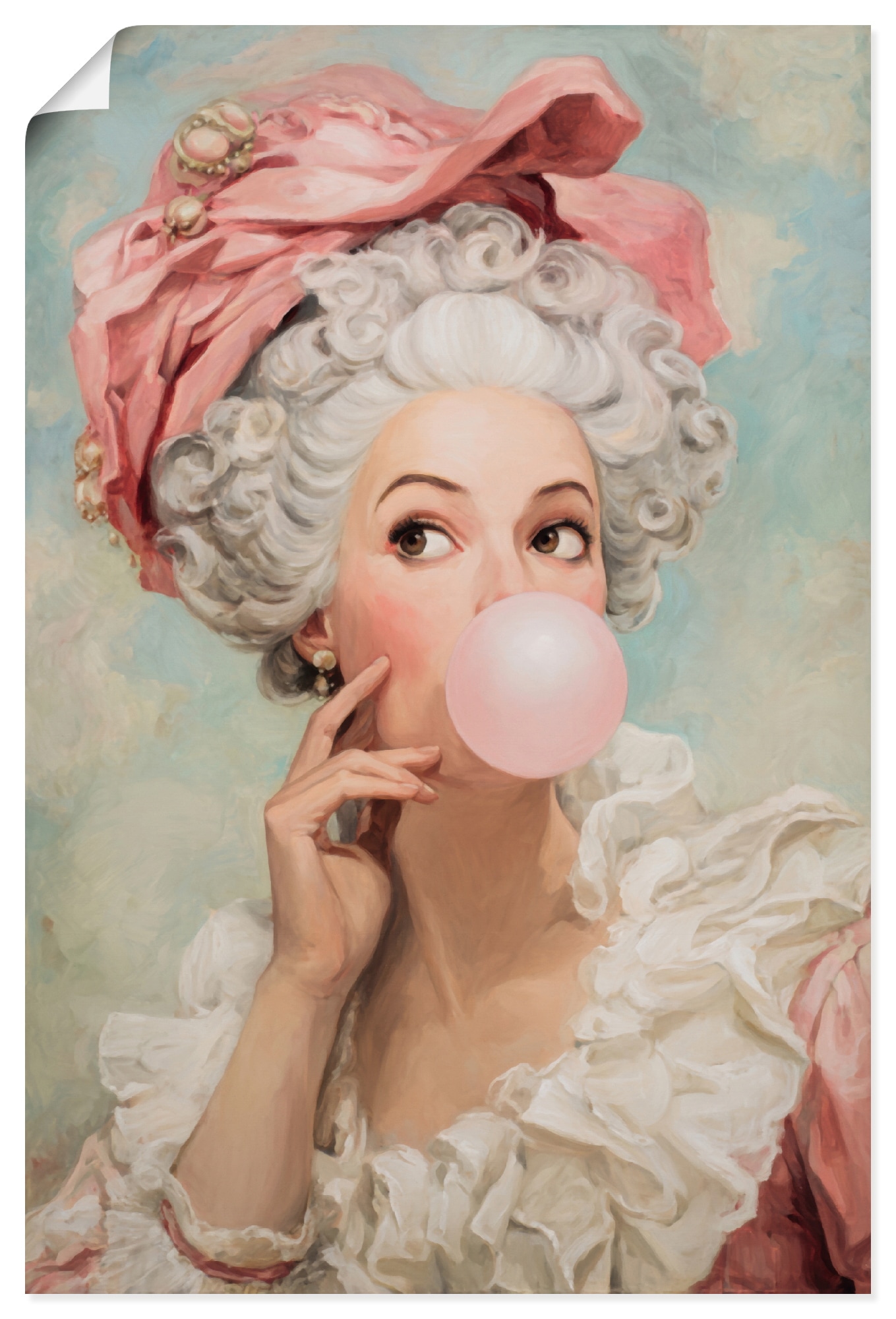 Image of Artland Wandbild "Kaugummi Rebellin Madame Pompadour" Bilder von Frauen 1 Stk. tlg. als Alubild, Leinwandbild, Poster, Wandaufkleber in verschied. Grössen