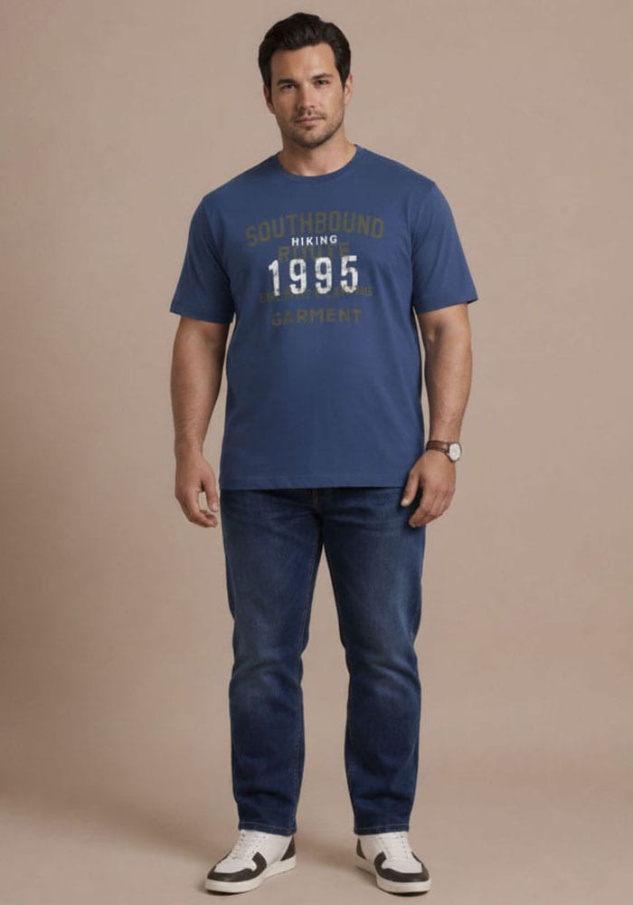 Man's World Plus Shirt à col rond »auch in Grosse Grössen bis Gr. 7XL Ärmel-Fit« coupe régulière, manches courtes, décontracté, pour le printemps et l'été