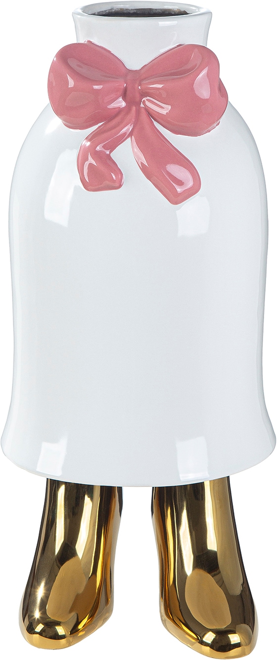 Image of GILDE Tischvase "Vase Frau Mrs. weiss H. 36 cm" Vase, Mrs., Gesichtsvase, verspielt, feminin, Geschenkidee