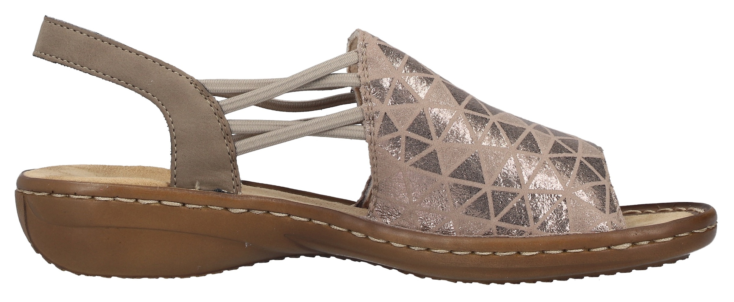 Rieker Sandale  chaussure d'été, sandale, talon compensé, avec bandes élastiques