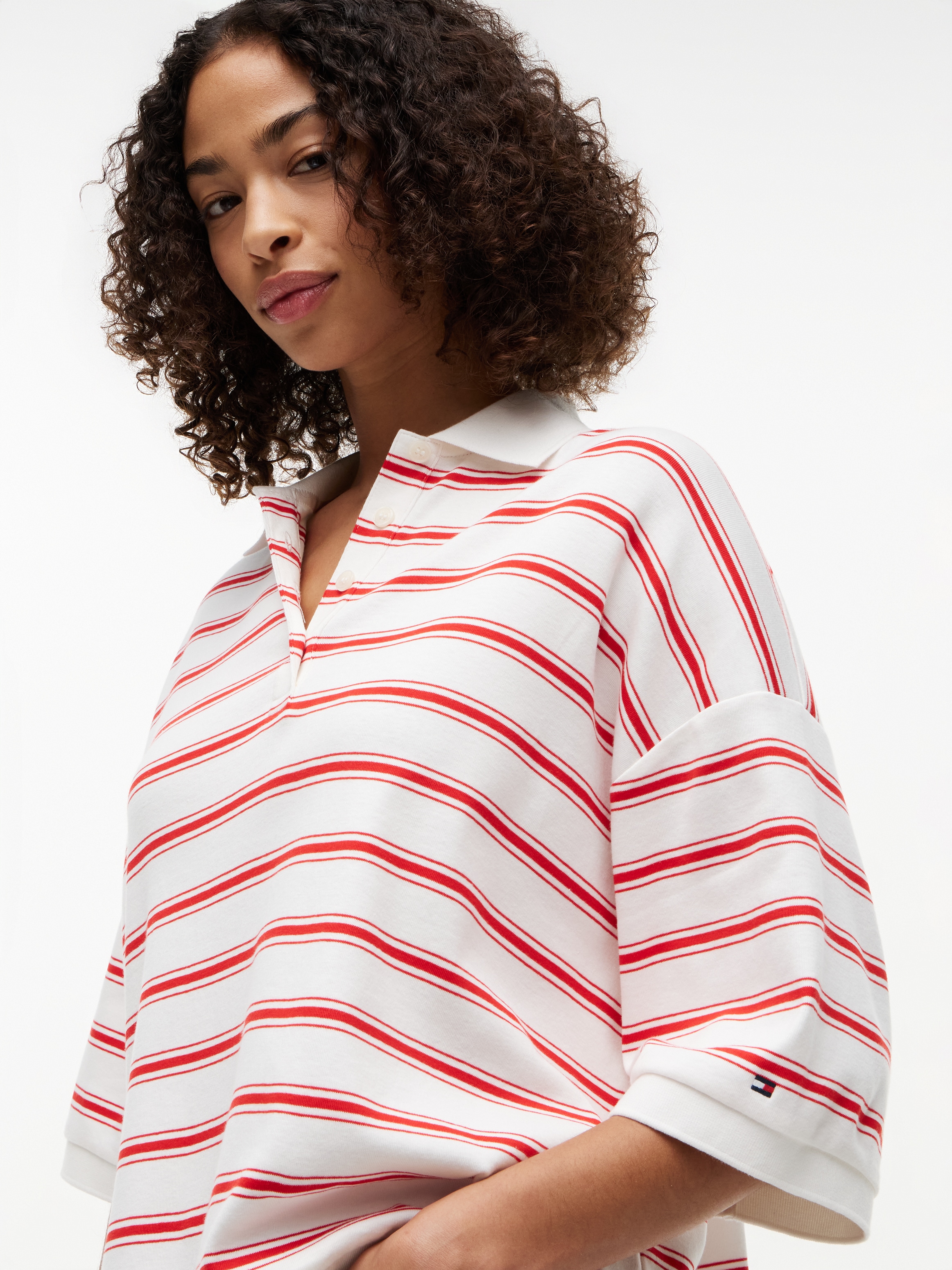 Tommy Hilfiger Polo »MULTISTP OVERSIZED SS POLO« Baumwolle, oversize