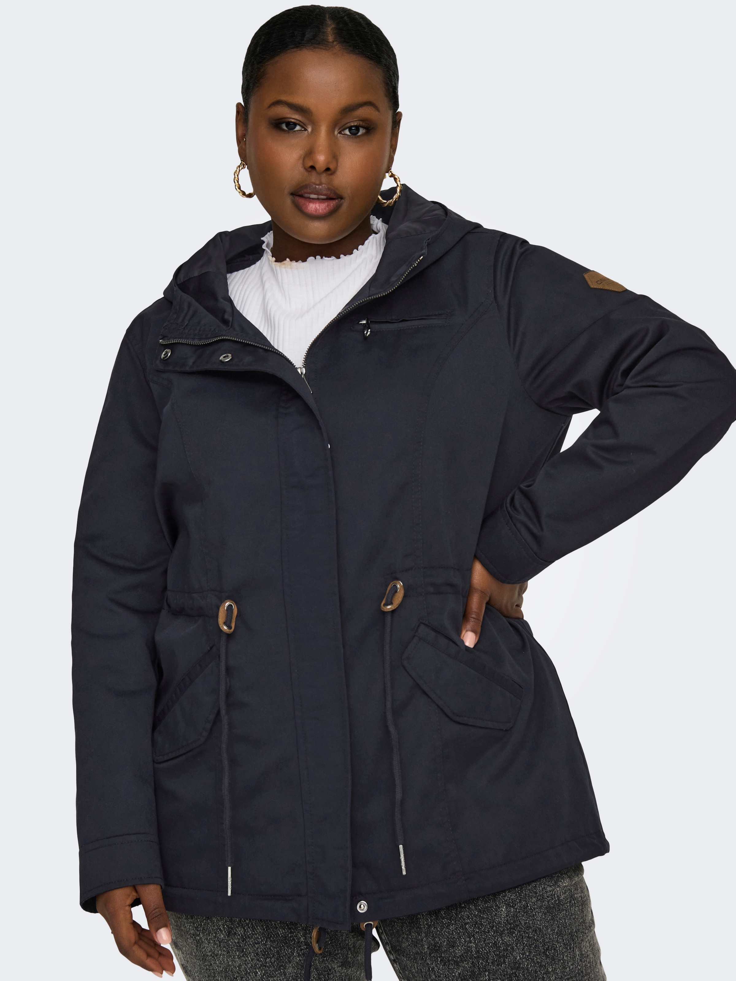 Image of ONLY CARMAKOMA Parka "CARLORCA SPRING CANVAS PARKA OTW NOOS" mit Kapuze