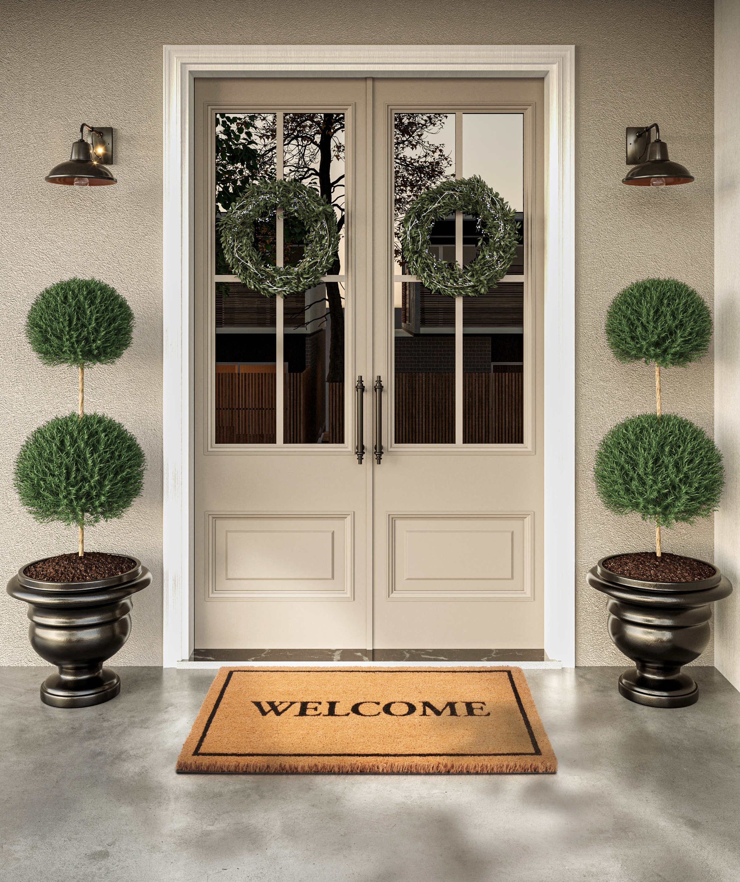 Villeroy & Boch Fussmatte »Caroline Welcome, Türmatte«, rechteckig, 23 mm Höhe, Robust, Innen, Aussen, Schmutzabtreter, Wetterfest, Natur, Kokos