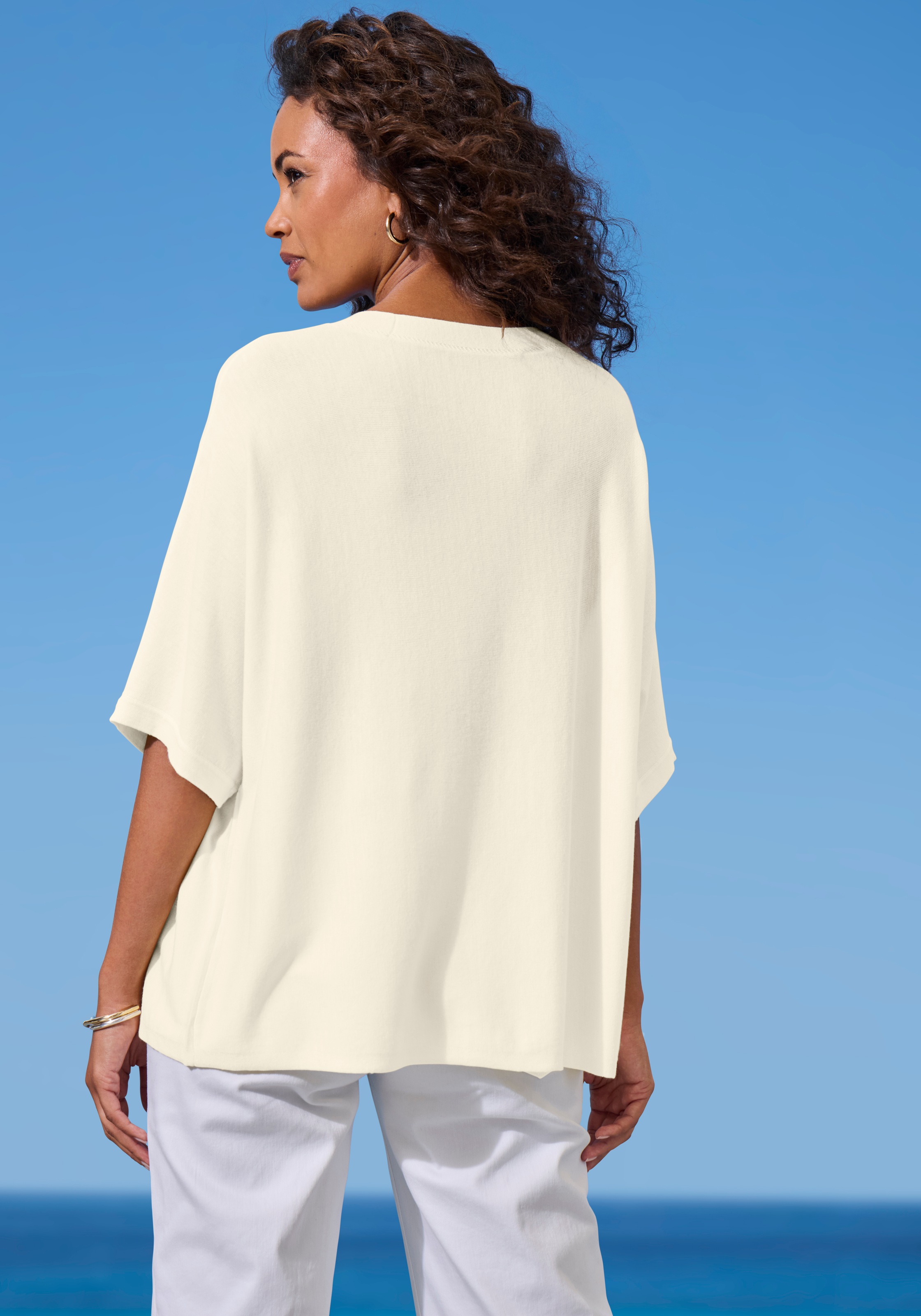 Vivance Kurzarmshirt »mit Lochstrickmuster« aus weichem Viskose-Strick