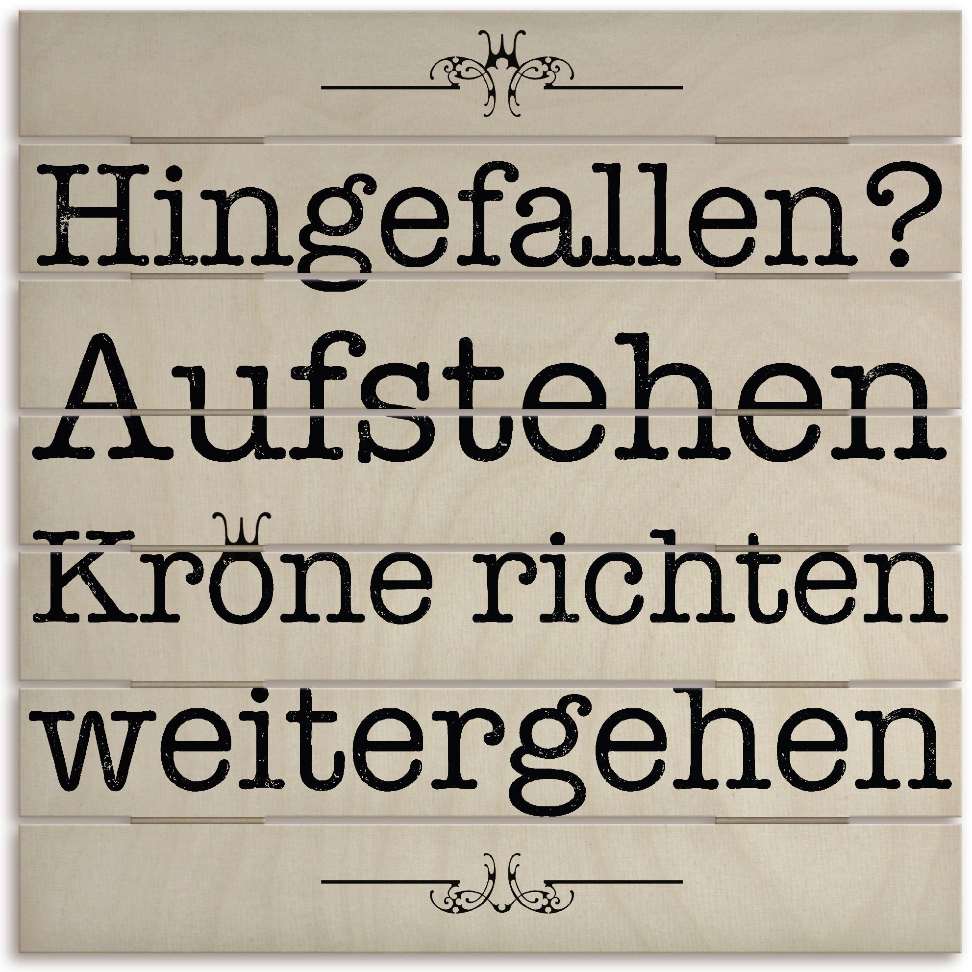 Image of Artland Holzbild »Hinfallen & Aufstehen«, Sprüche & Texte, (1 St.) bei Ackermann Versand Schweiz