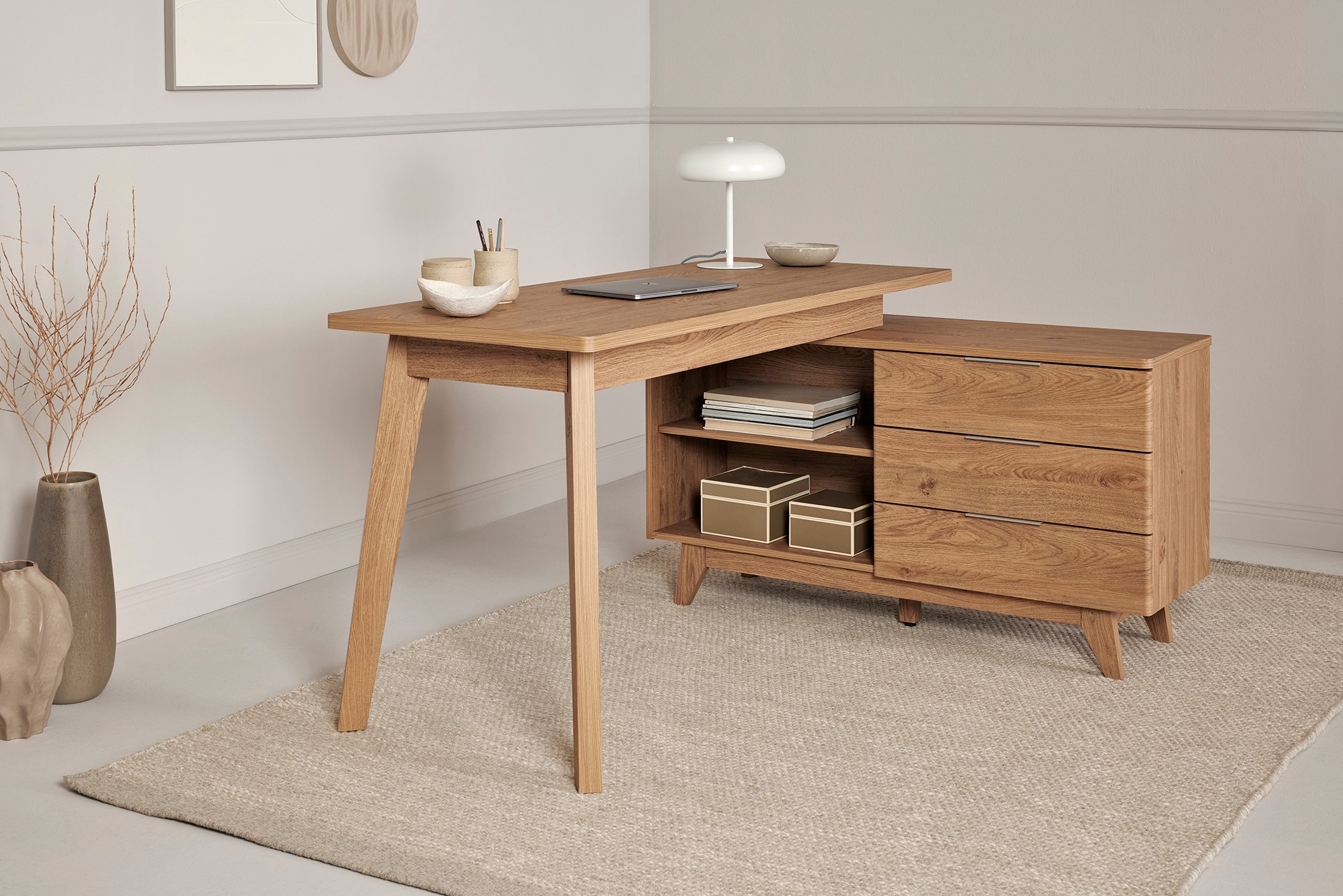 Jahnke Eckschreibtisch »LIBRE D 240 E« 1 Stk. tlg. wechselseitig montierbar, Breite ca. 140 cm