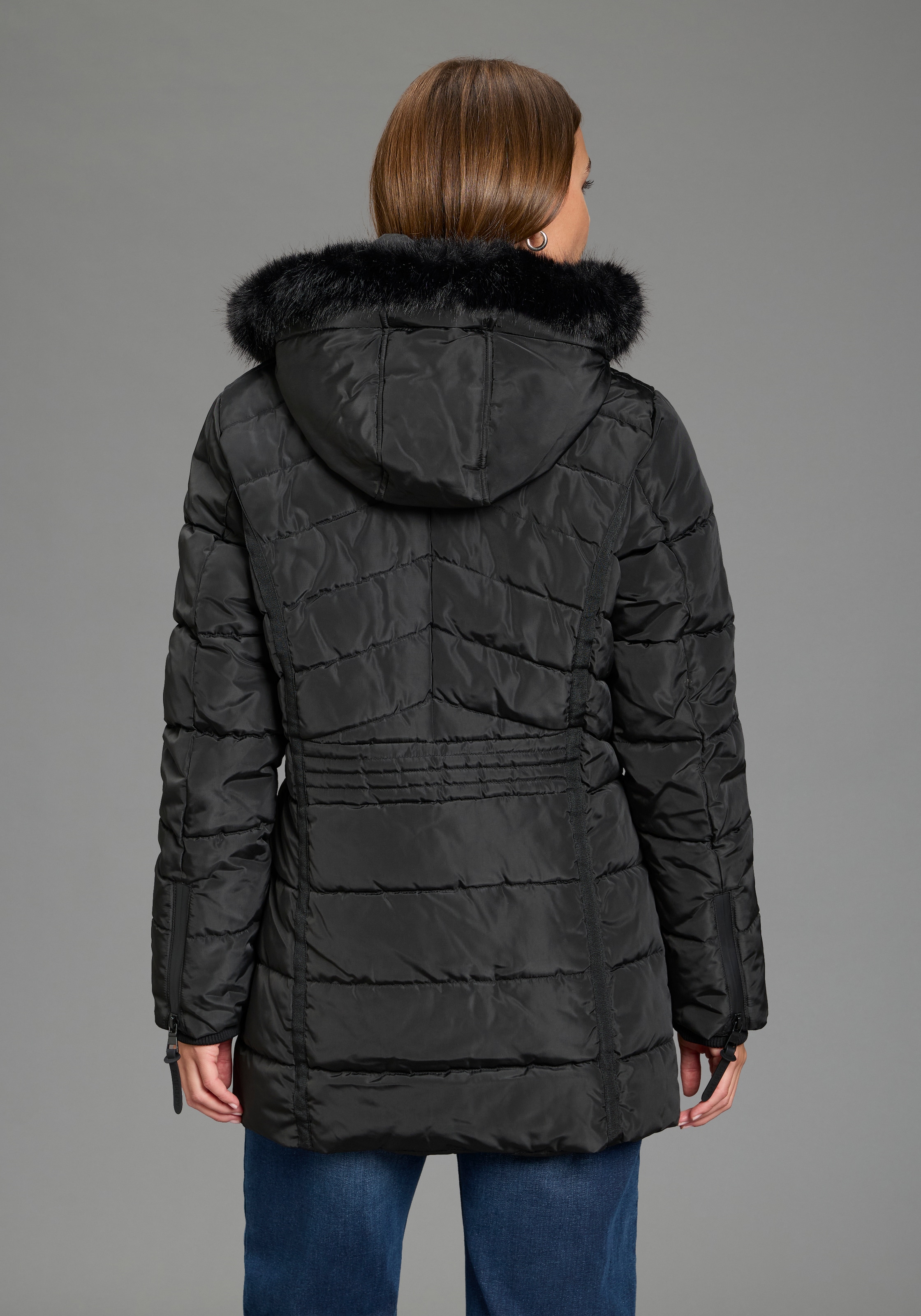 ALPENBLITZ Veste d'hiver »Pistenglück« avec capuche Tissu léger, style sportif, coupe ajustée