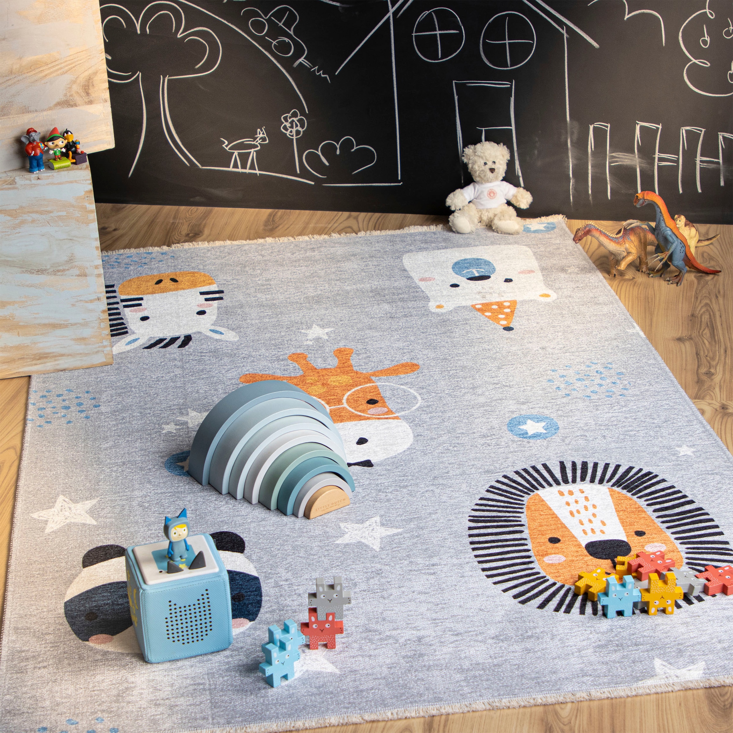 Obsession Kinderteppich »My Greta 603«, rechteckig, Kurzflor, Motiv Tiere, mit Fransen, Kinderzimmer