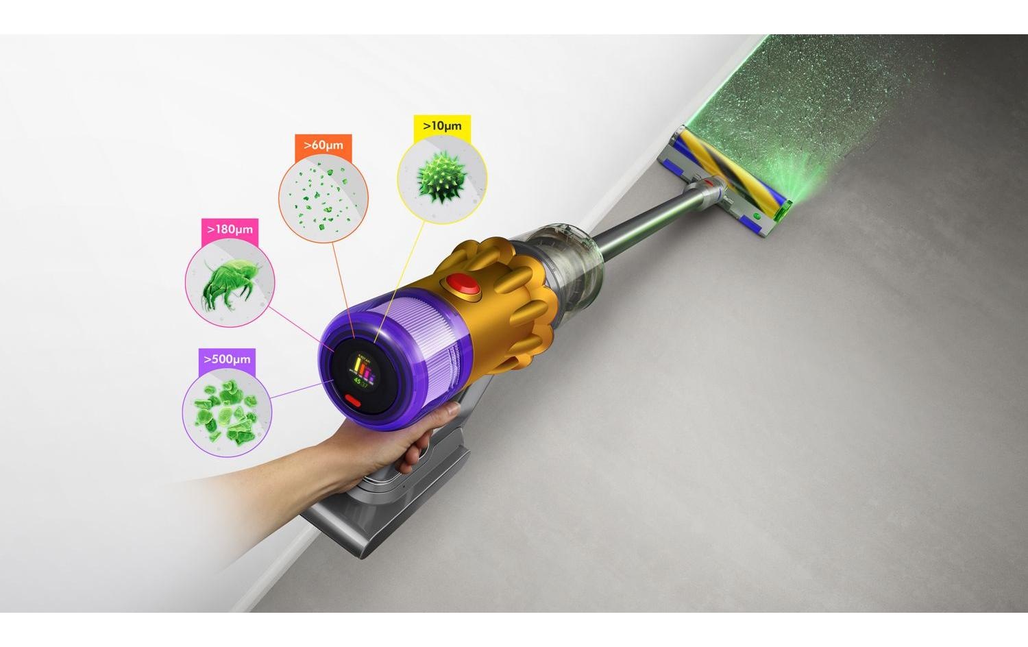 DYSON Akku-Hand-und Stielstaubsauger »V8 Cyclone« 150 AirWatt, 30 % mehr Leistung. 60 Minuten Laufzeit.
