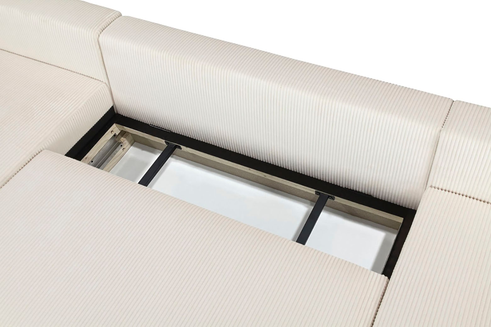 GOODproduct Paysage de salon »JONAA, 311 cm, U-Form, Schlafsofa, Boxspringfederung, Cord u. Struktur« 133/270cm, Bettkasten, Seitentaschen, Cord und Struktur