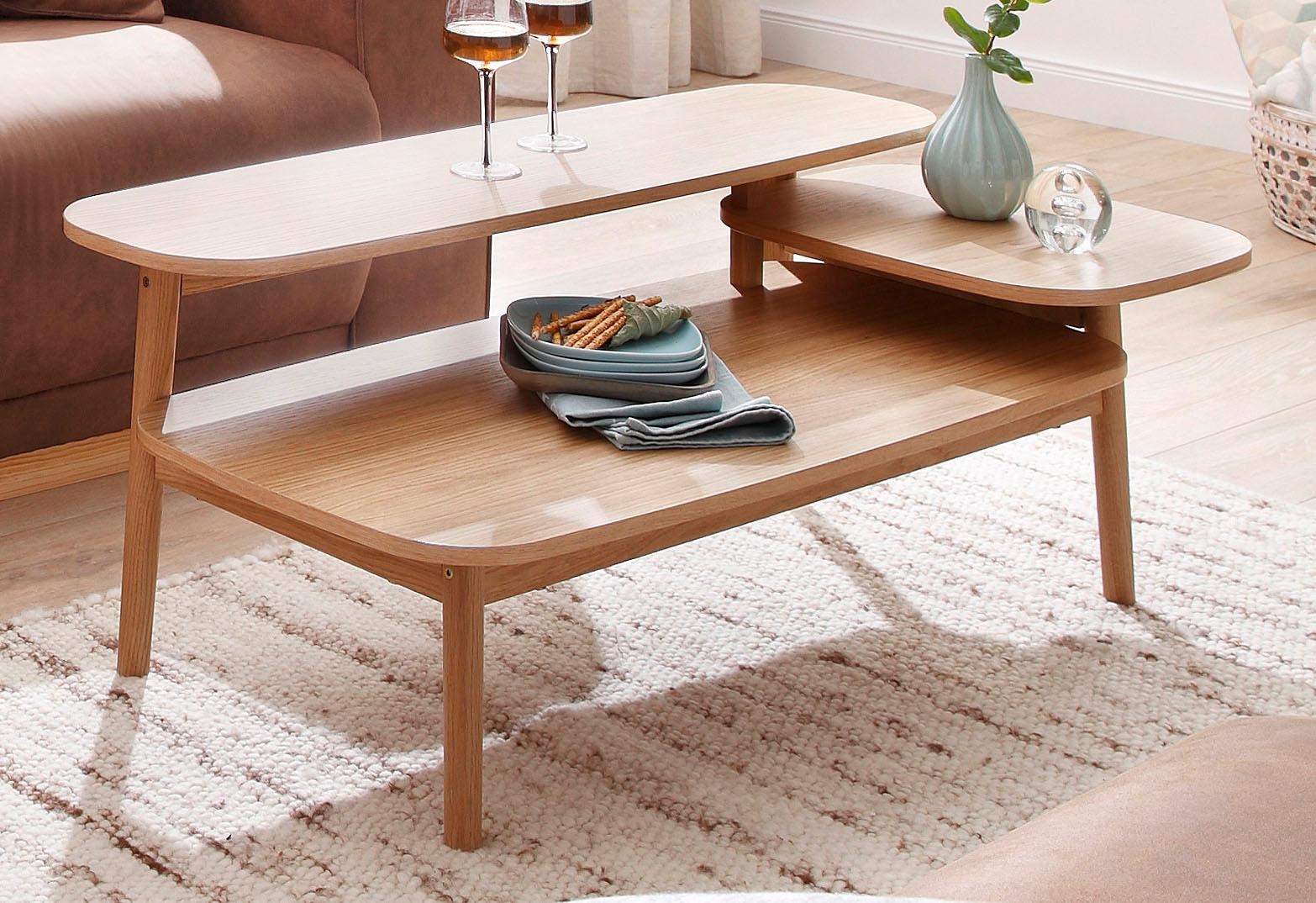 Image of Woodman Couchtisch "Eichberg, Kafeetisch, Sofatisch, Wohnzimmertisch" mit 3 verschiedenen Ebenen, Breite 120 cm, FSC-zertifiziert