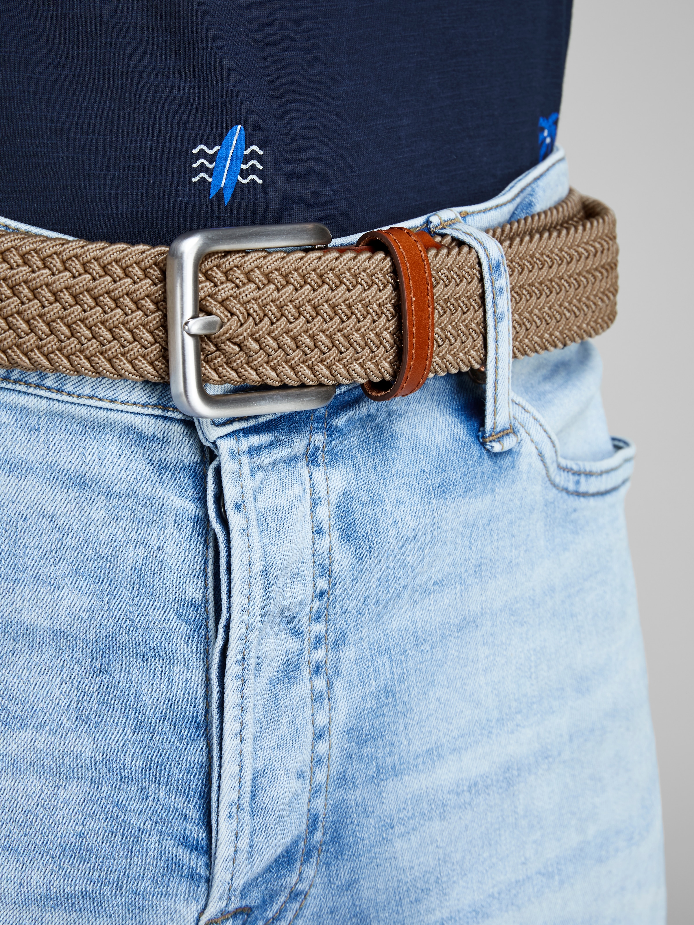 Jack & Jones Stretchgürtel »JACSPRING WOVEN BELT NOOS« Materialmix, verschiedene Längen