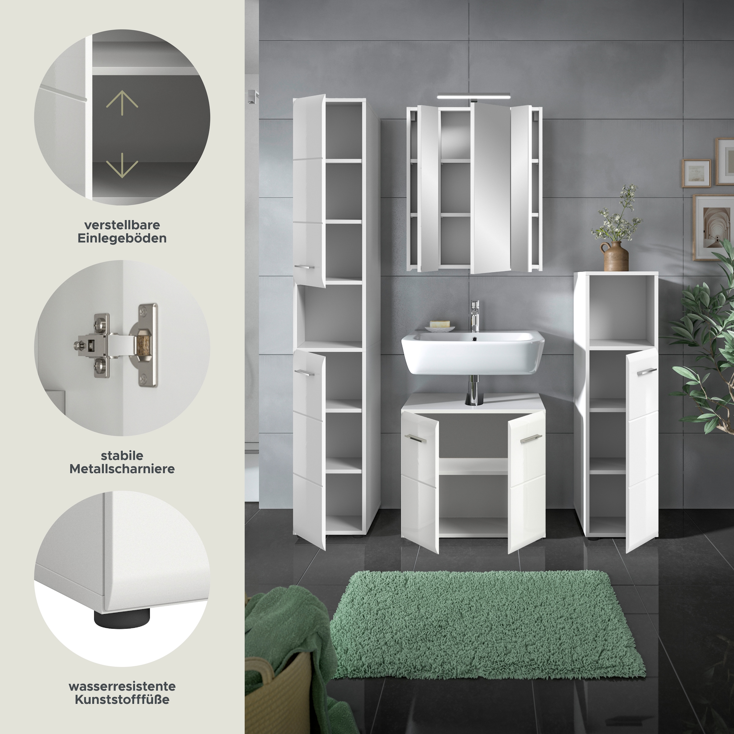 INOSIGN Badezimmer-Set Set, 5 Stk. tlg.