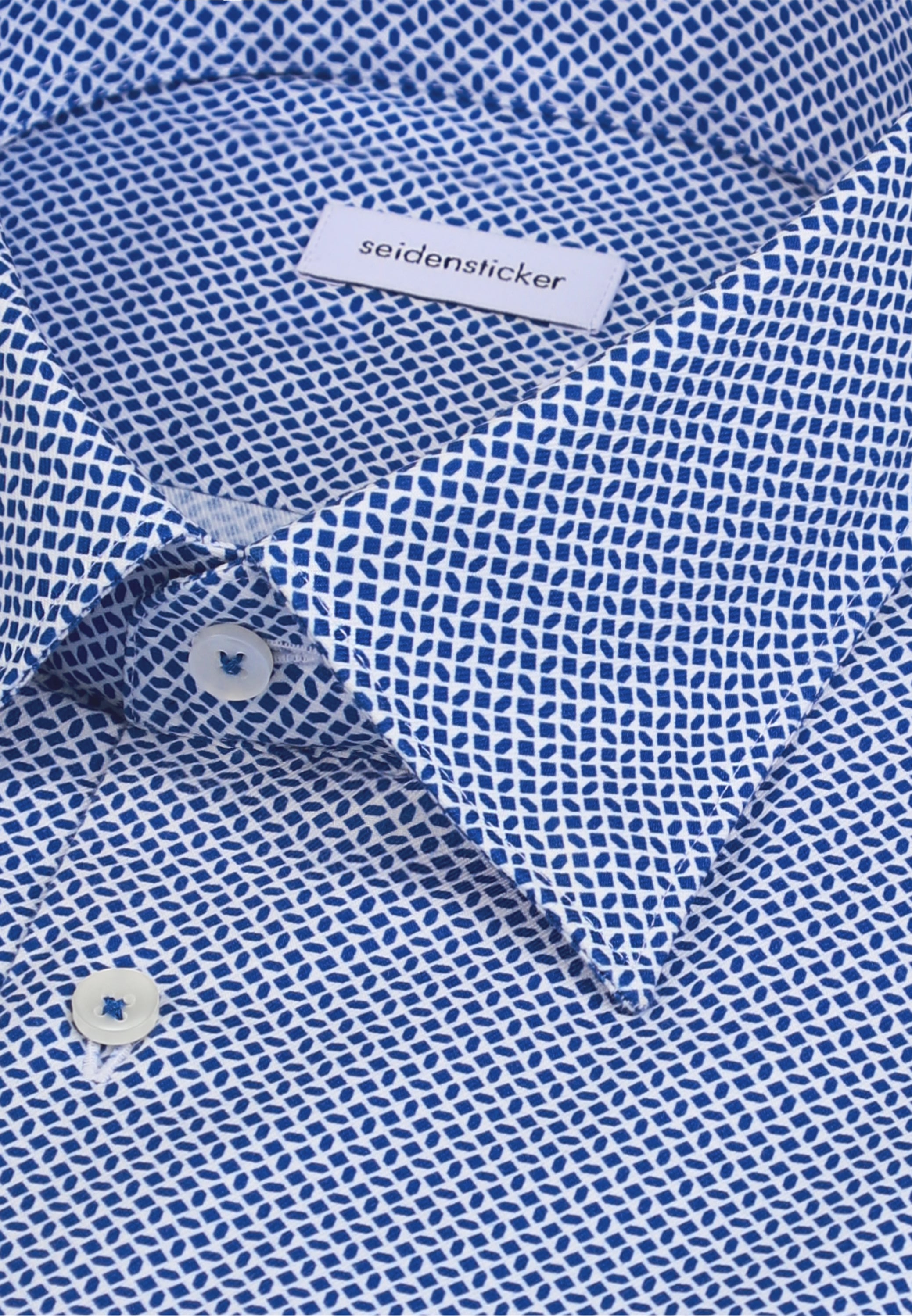 seidensticker Businesshemd »Schwarze Rose« Slim 1/1 Covered-Button-Down-Kragen Druck