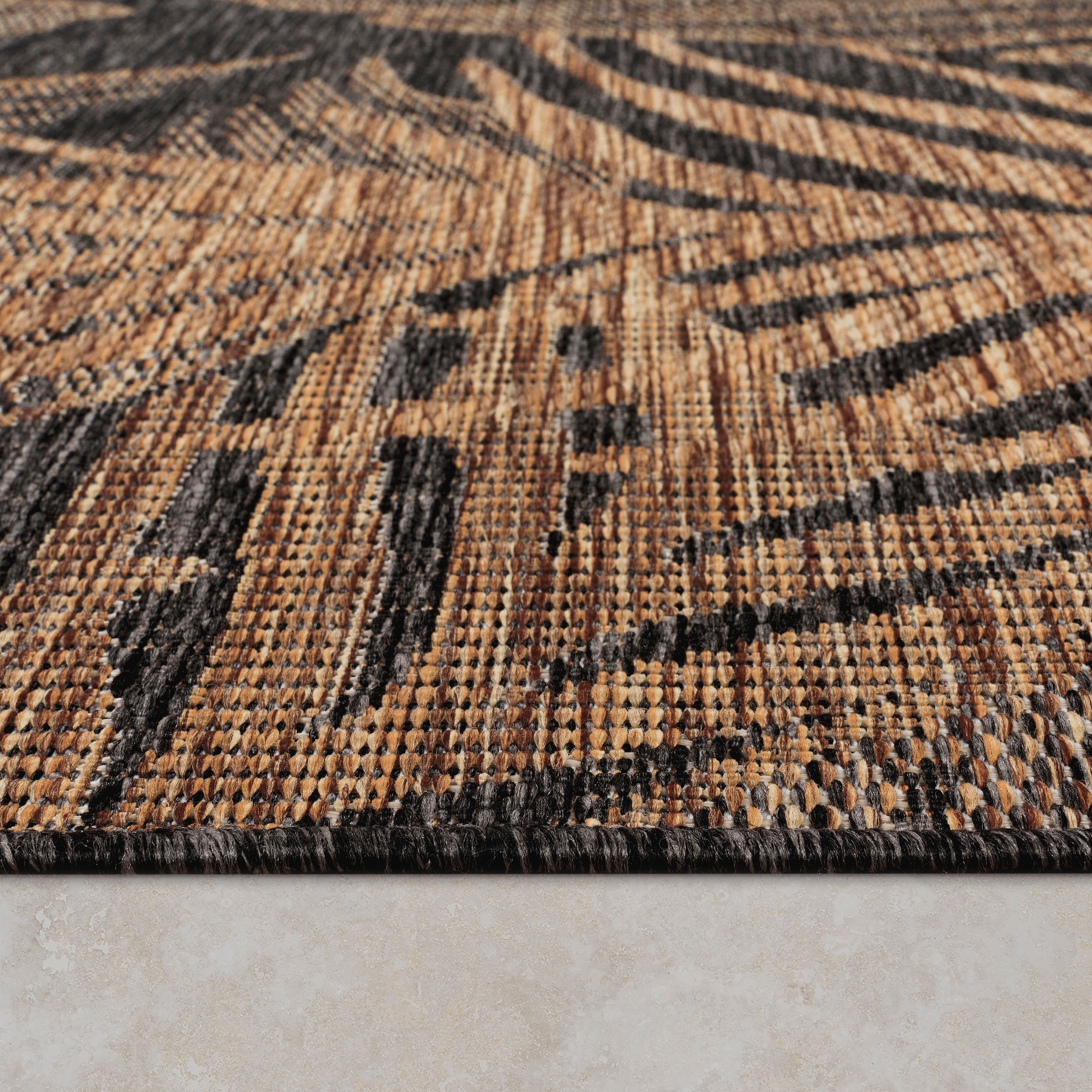 Paco Home Teppich »Illusion 326«, rechteckig, 4 mm Höhe, Flachgewebe, Blätter Motiv, In- und Outdoor geeignet