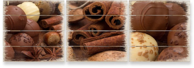 Image of Wall-Art Mehrteilige Bilder »Holzbild Set Schokoladentraum«, (Set, 3 St.) bei Ackermann Versand Schweiz