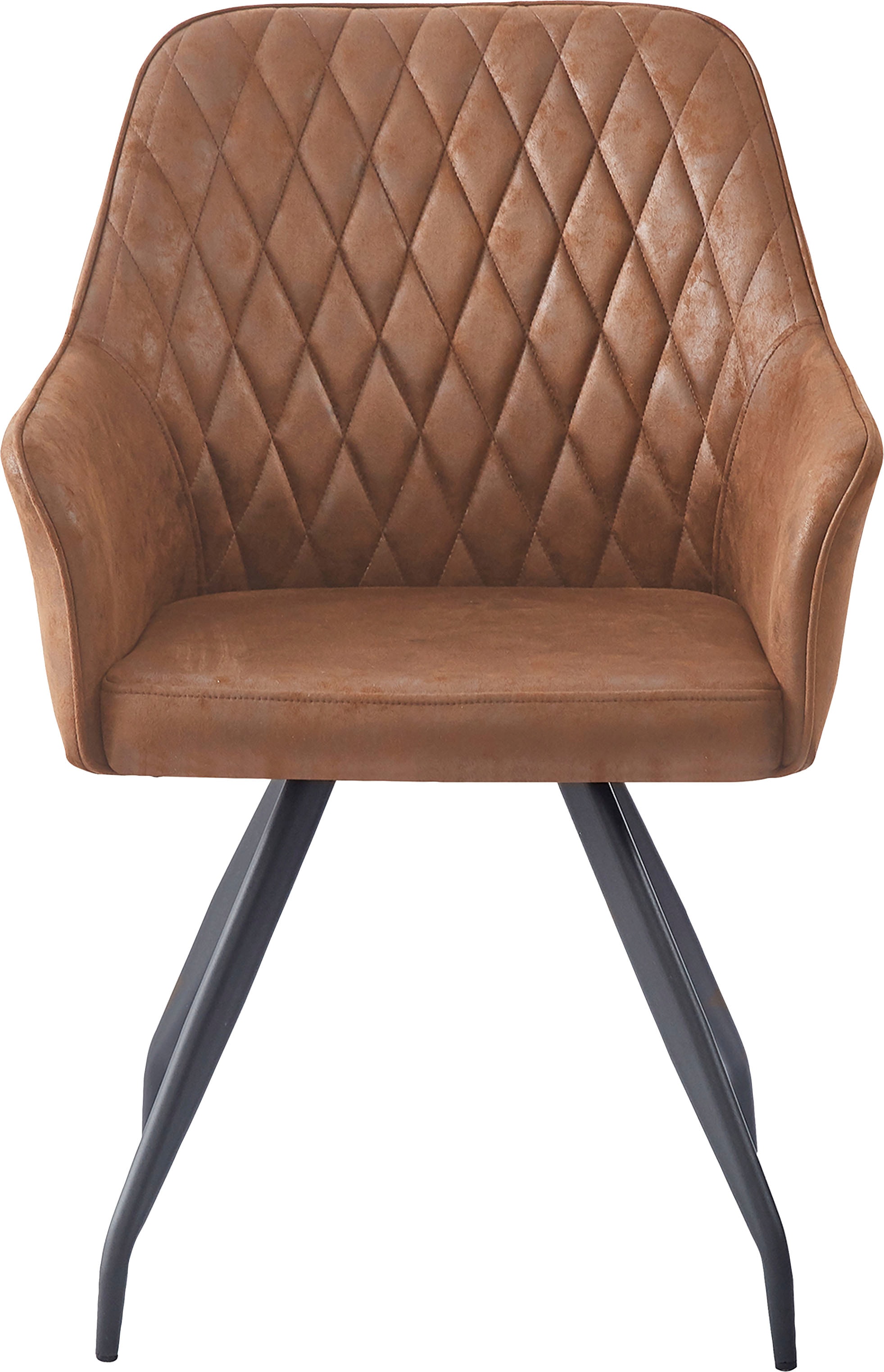 Kayoom Polsterstuhl »Stuhl Amber 225, Eleganter Stuhl mit Steppung«, 1 St., Eleganter Stuhl mit Steppung, moderne Eisen-Füsse