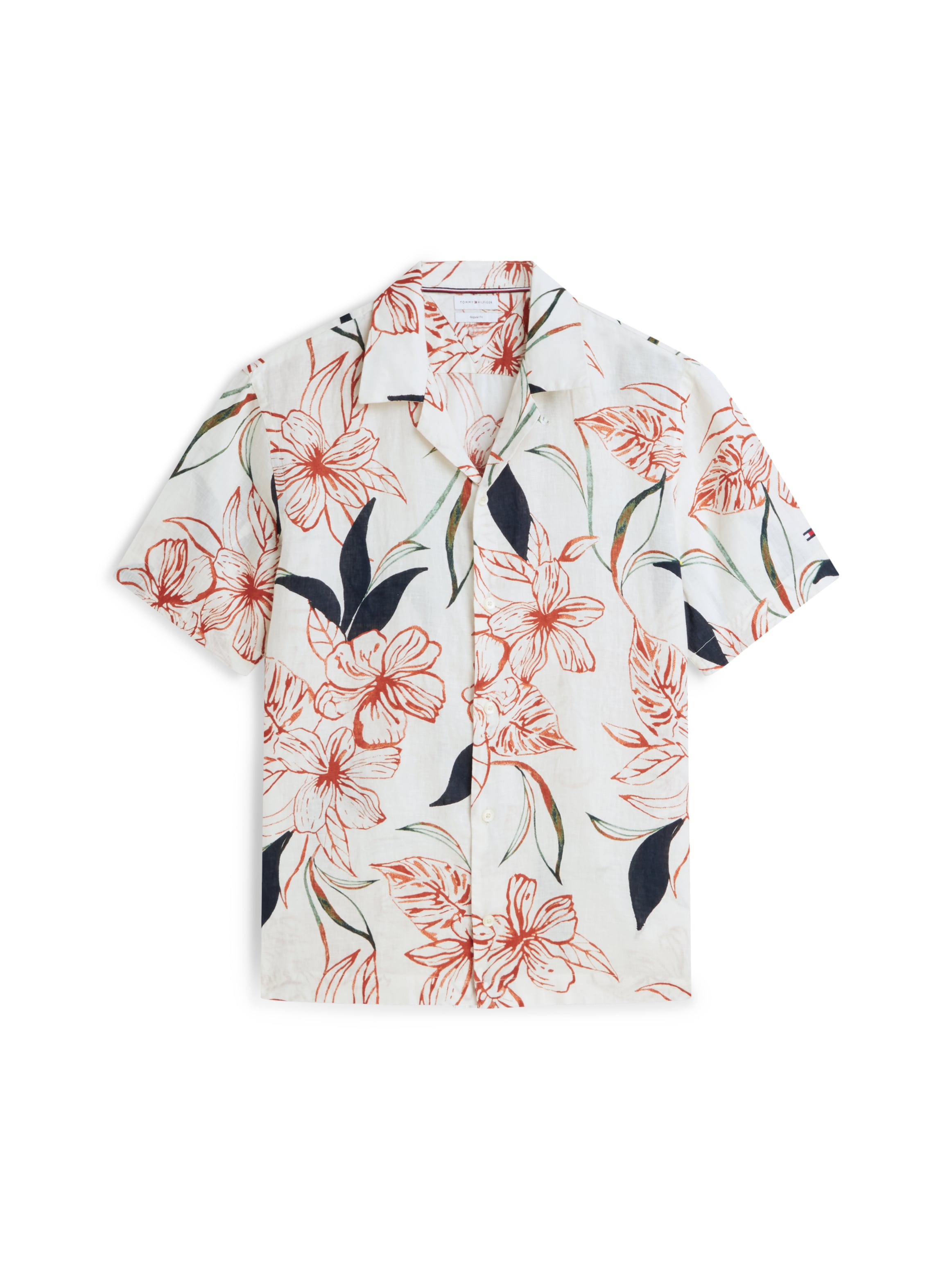 Tommy Hilfiger Chemise à manches courtes »LINEN RESORT PRT SS RF SHIRT« en lin avec imprimé tropical